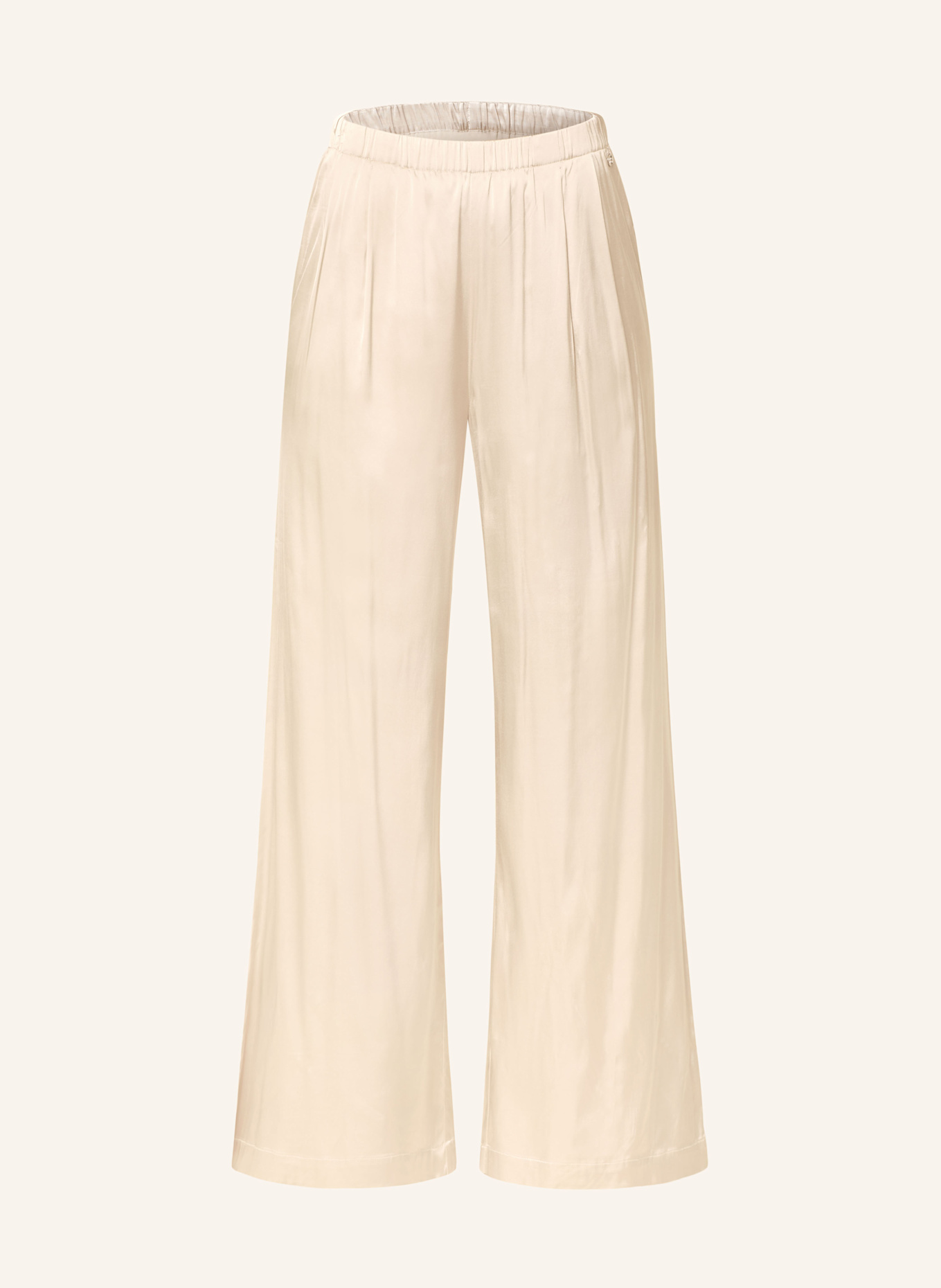 MOS MOSH MMRITA satin wide leg trousers: BEIGE