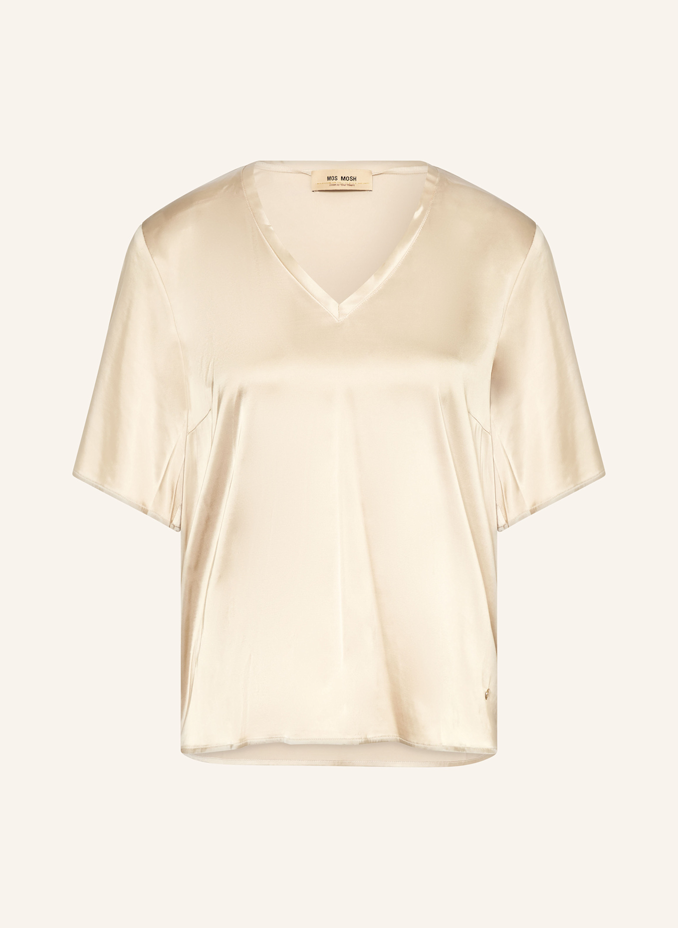 Zu Beschreibung, Passform und Materialshirt MMEVIE aus Satin: BEIGE