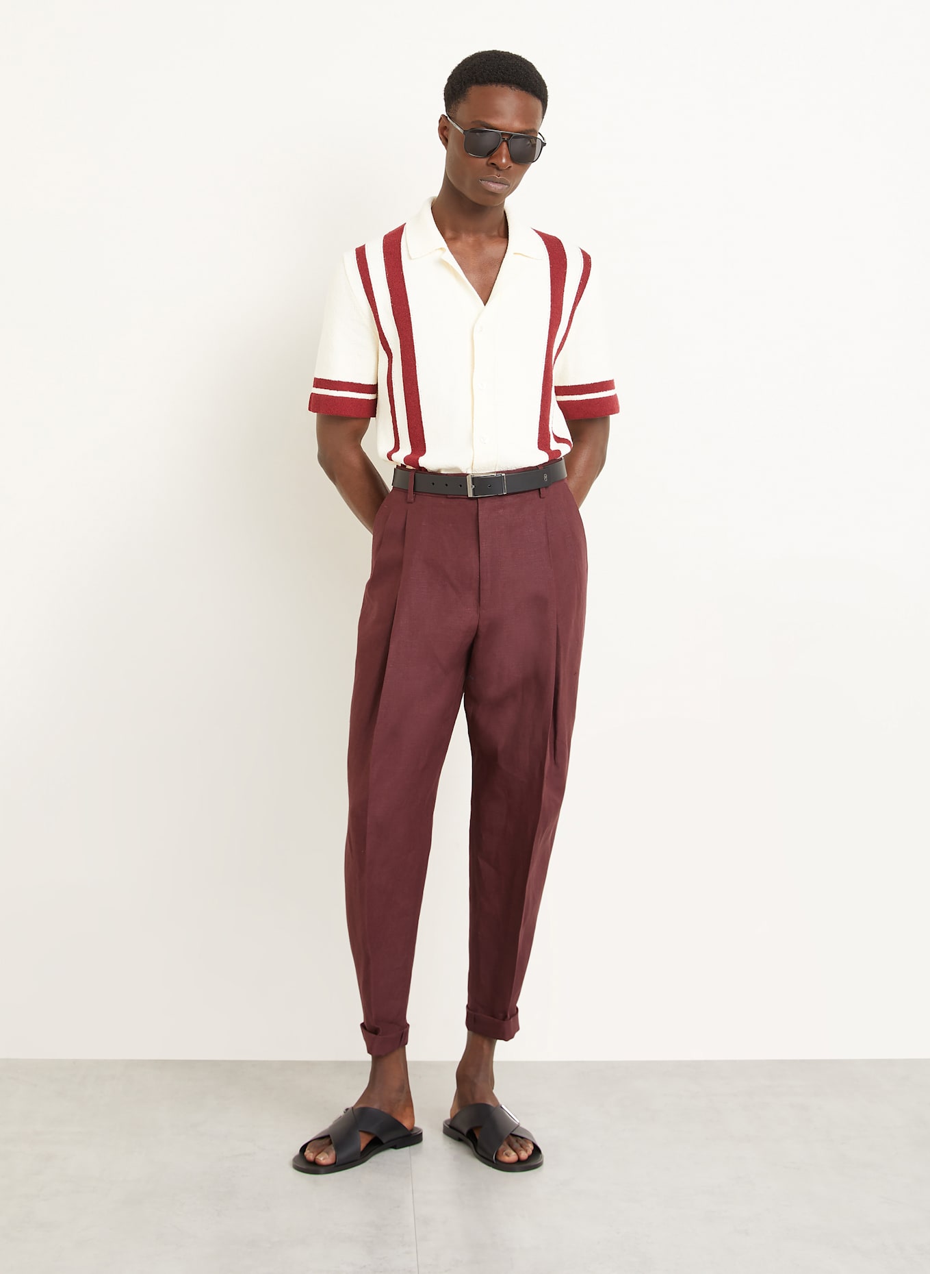 DOLCE & GABBANA Leinenhose Extra Slim Fit: DUNKELROT