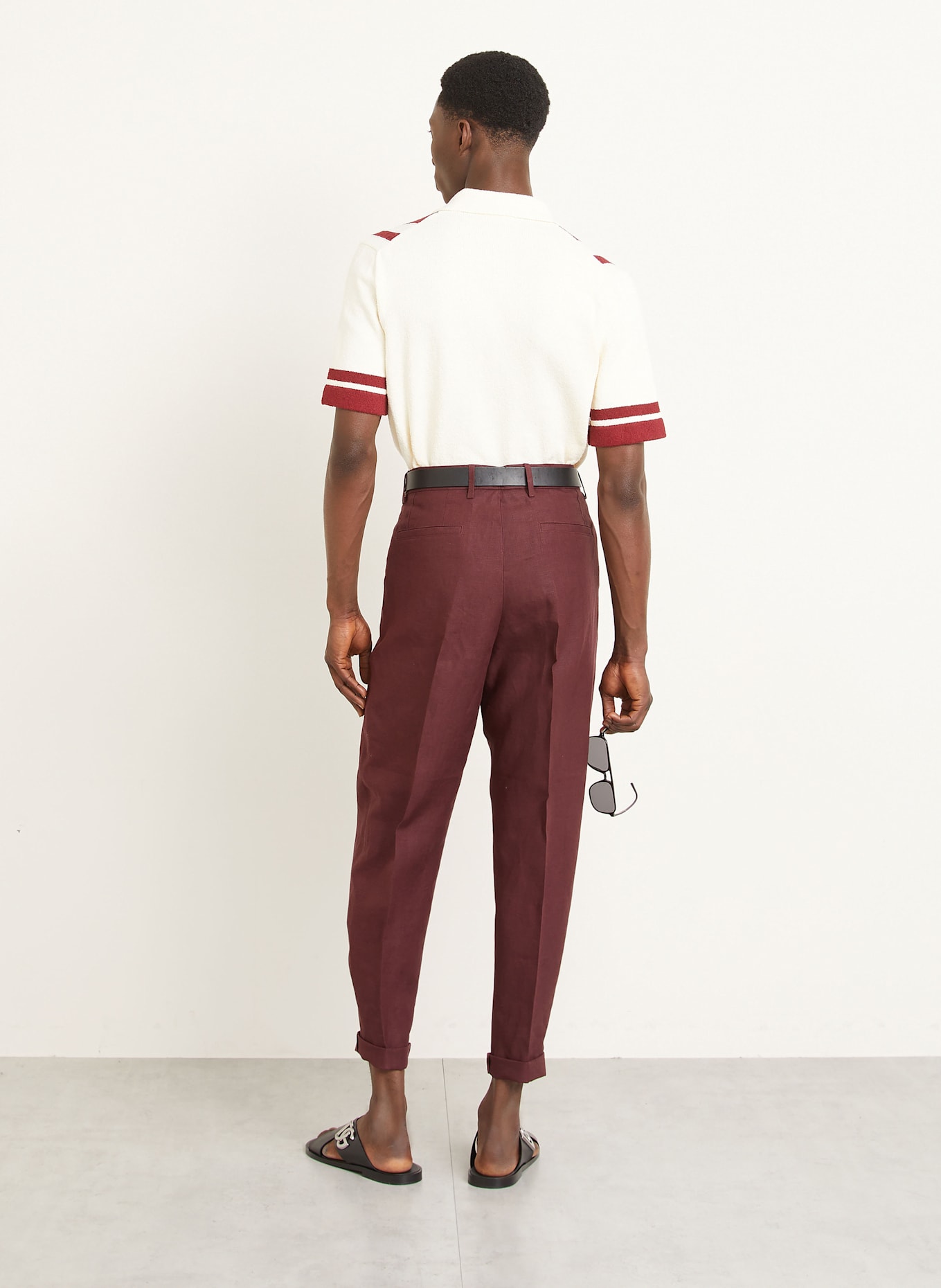 DOLCE & GABBANA Leinenhose Extra Slim Fit: DUNKELROT