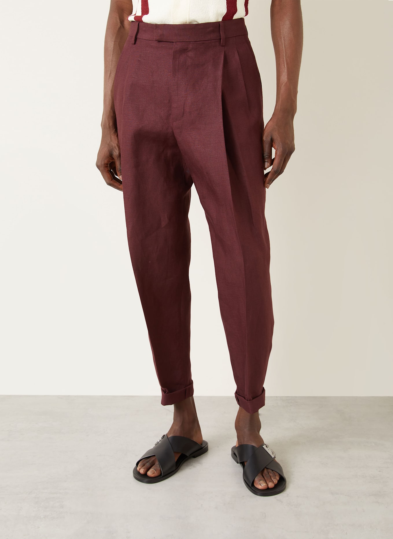 DOLCE & GABBANA Leinenhose Extra Slim Fit: DUNKELROT