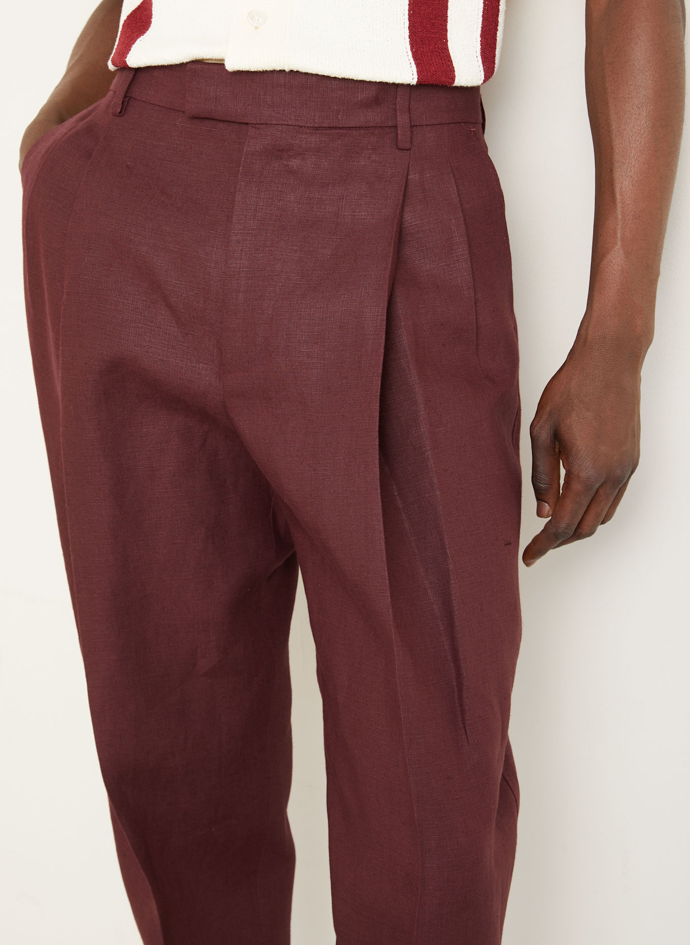 DOLCE & GABBANA Leinenhose Extra Slim Fit: DUNKELROT