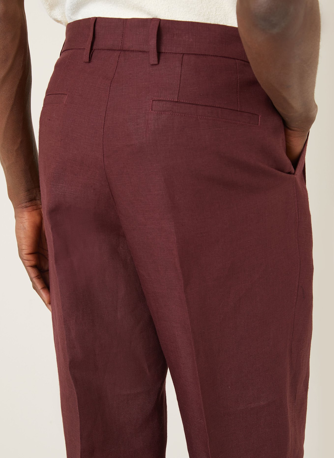 DOLCE & GABBANA Leinenhose Extra Slim Fit: DUNKELROT