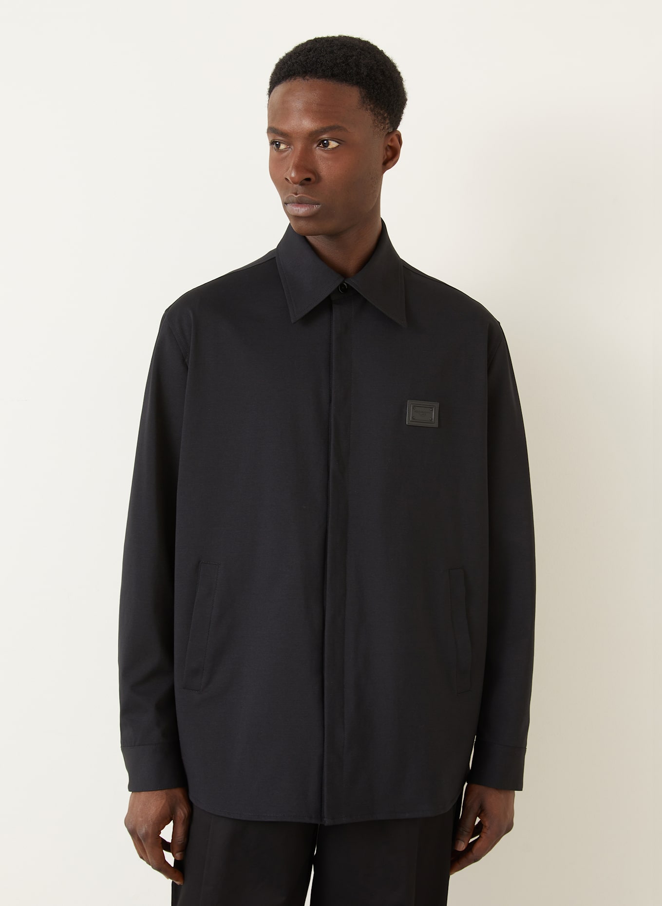 DOLCE & GABBANA Jersey overshirt: BLACK (Image 4)