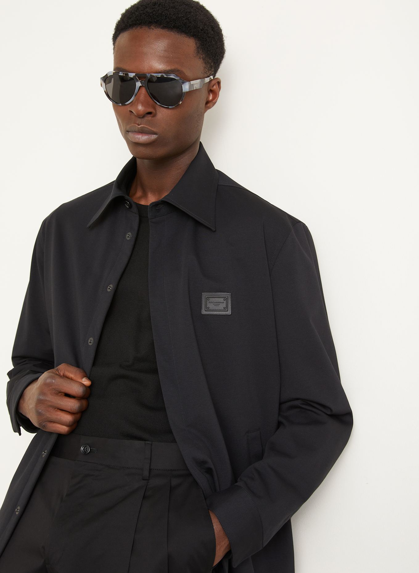 DOLCE & GABBANA Jersey overshirt: BLACK (Image 6)