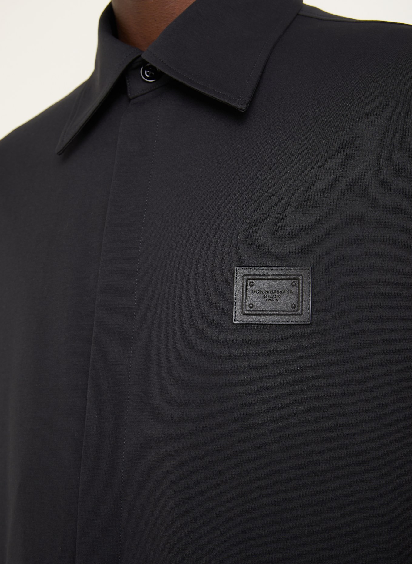 DOLCE & GABBANA Jersey overshirt: BLACK (Image 7)