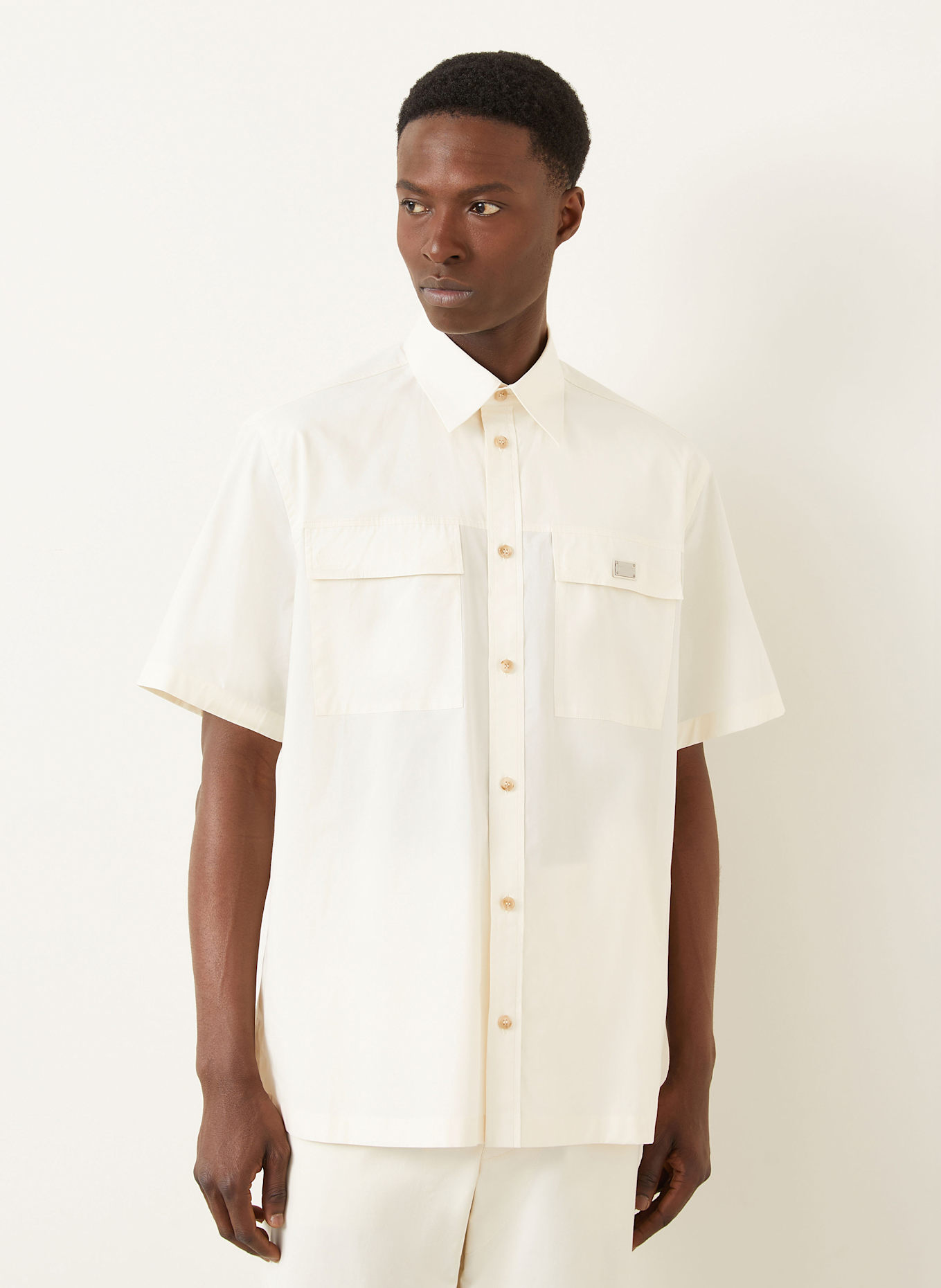 DOLCE & GABBANA Kurzarm-Hemd Comfort Fit: BEIGE
