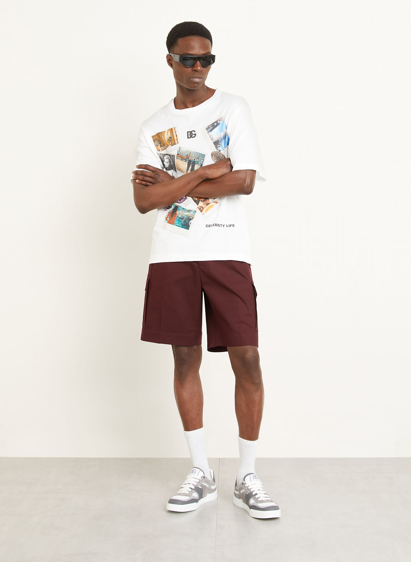 DOLCE & GABBANA Cargoshorts: DUNKELROT
