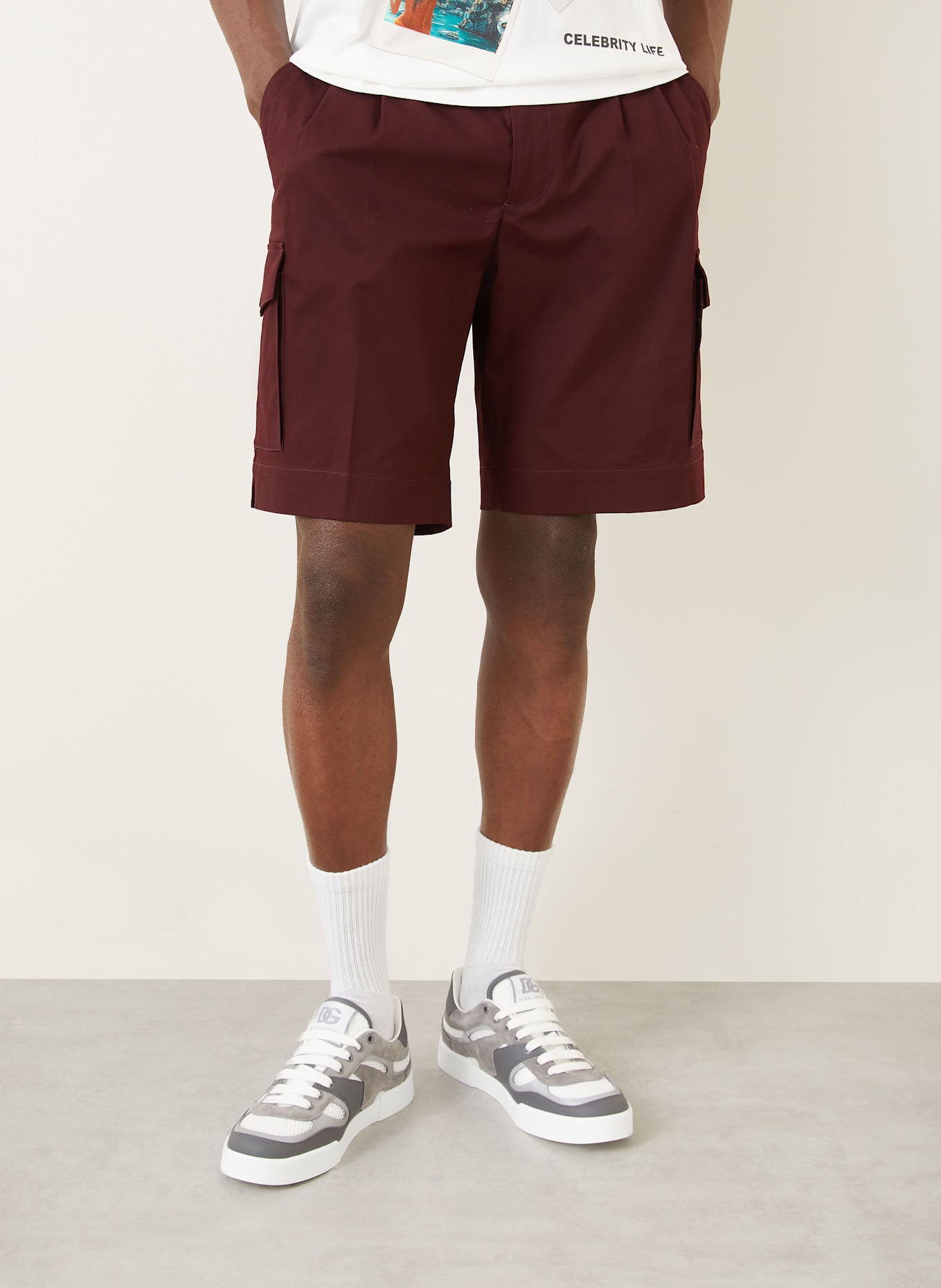 DOLCE & GABBANA Cargoshorts: DUNKELROT