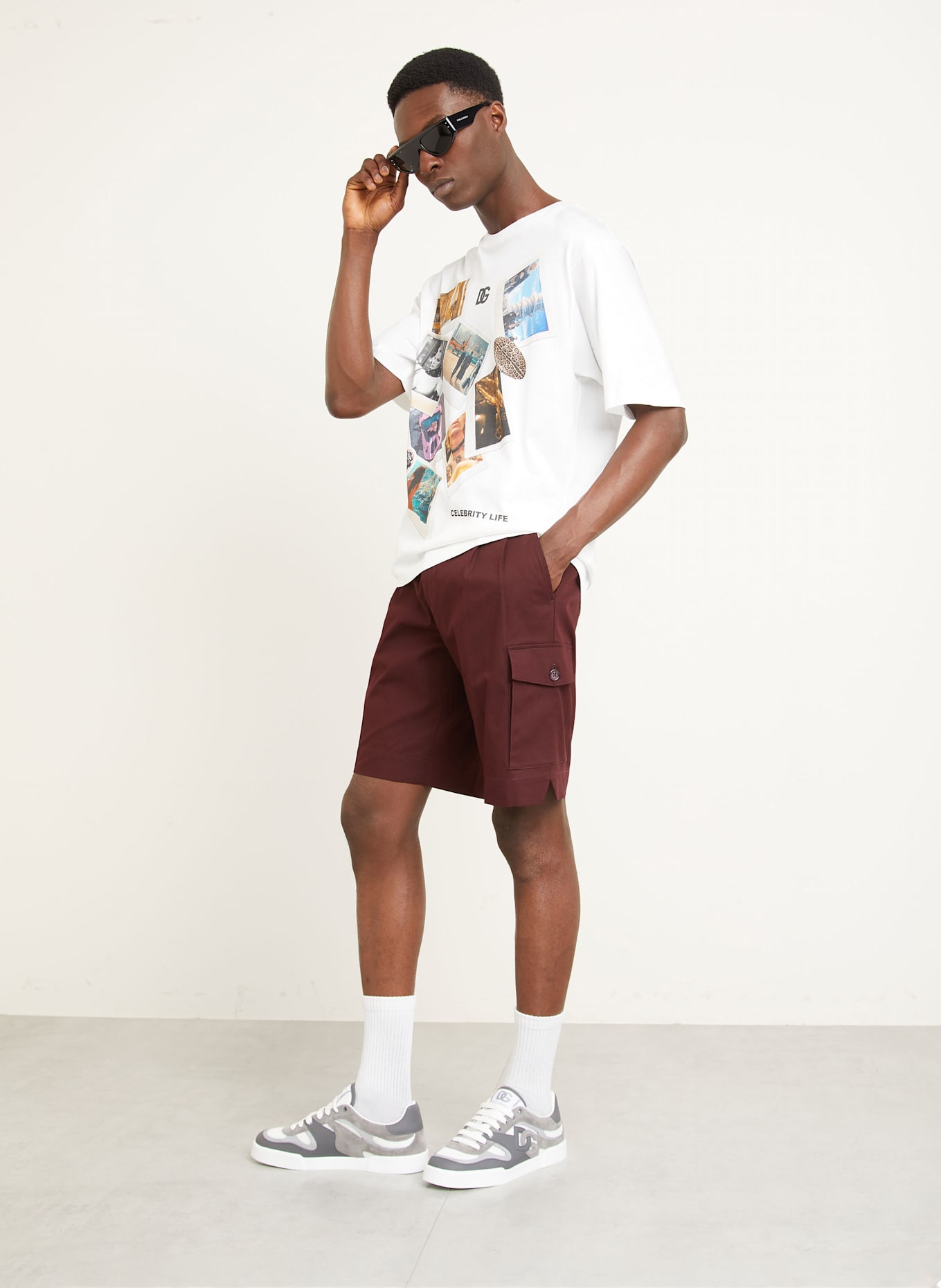 DOLCE & GABBANA Cargoshorts: DUNKELROT