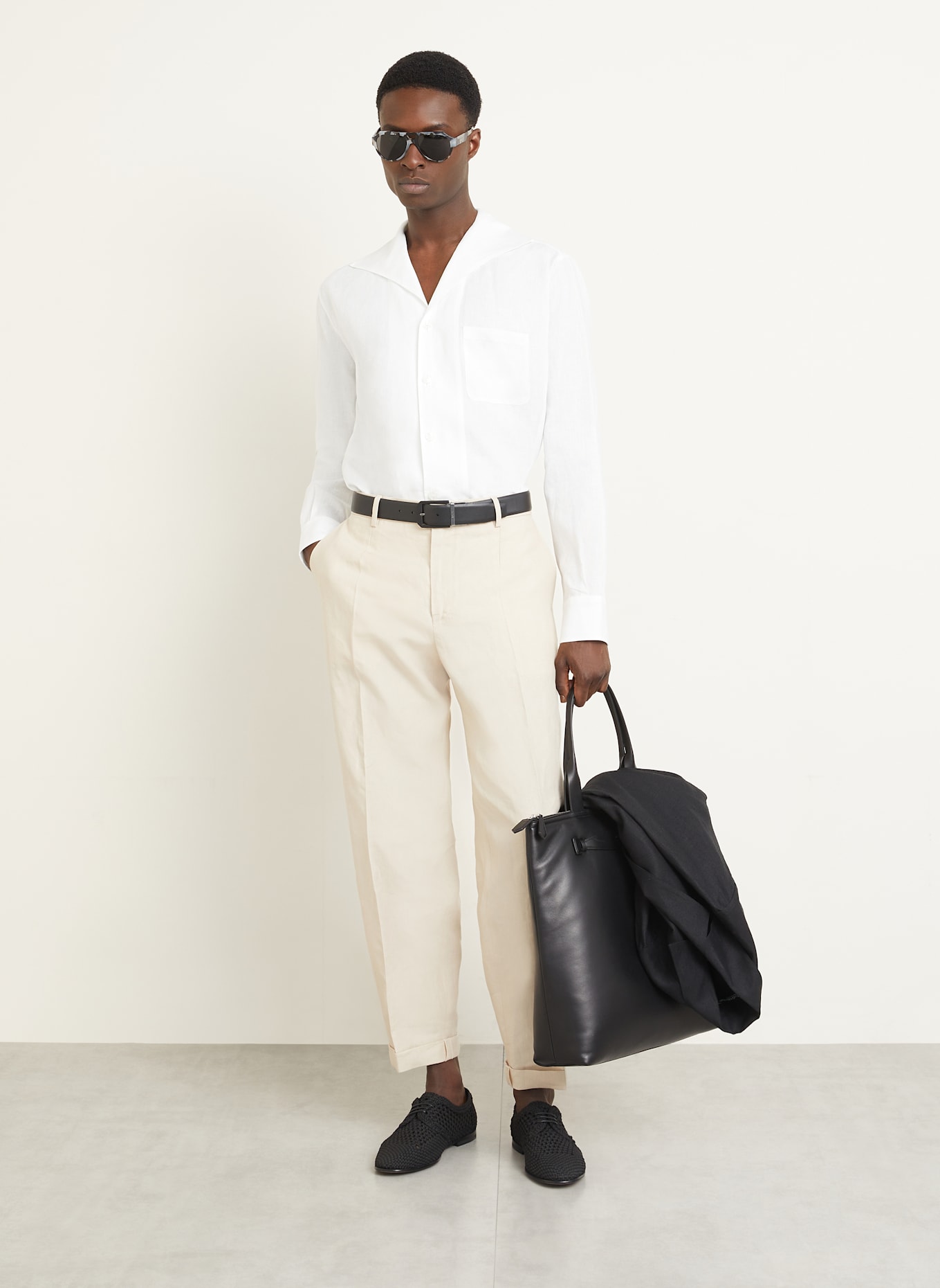 DOLCE & GABBANA Leinenhemd Comfort Fit: CREME