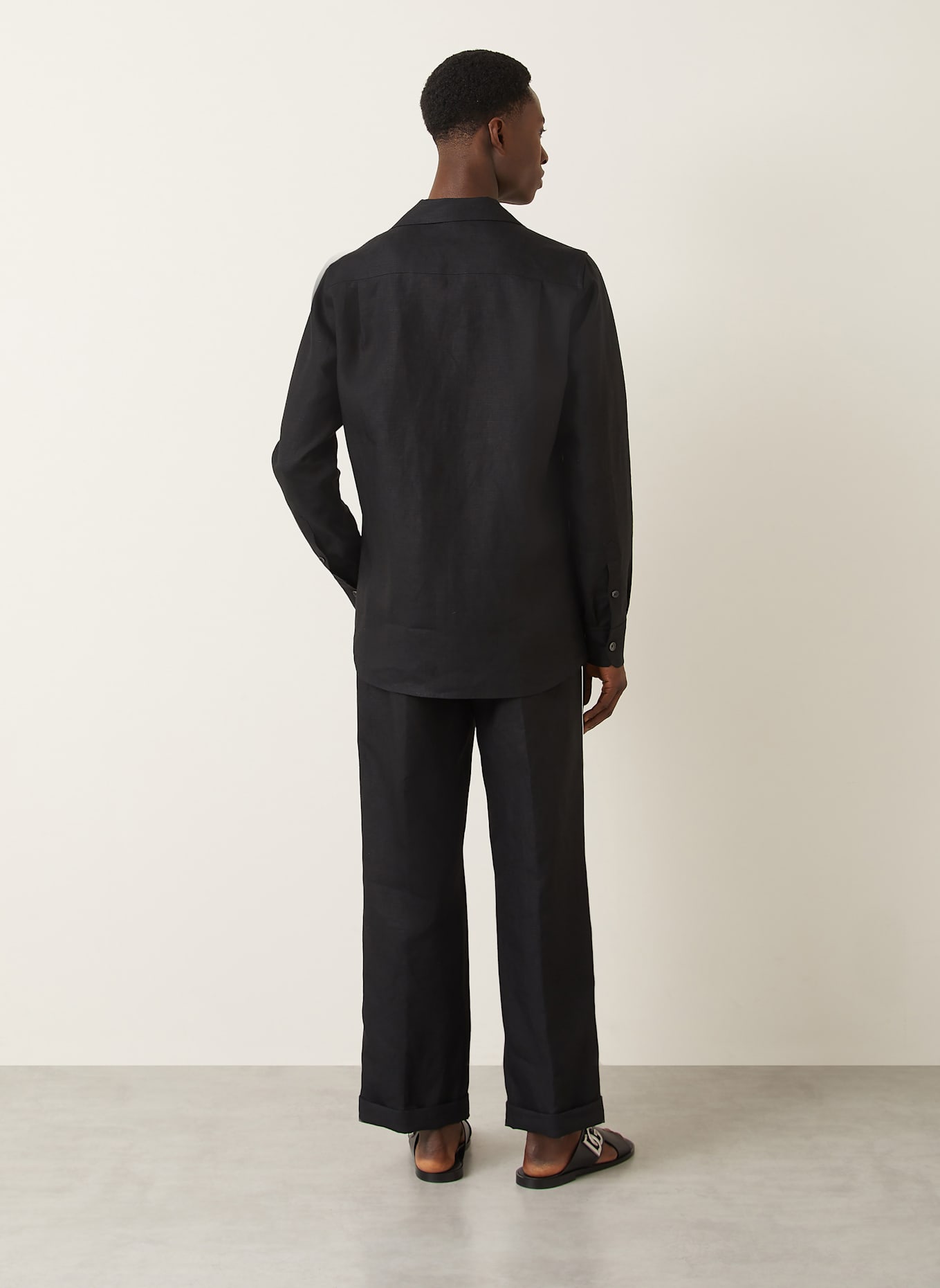 DOLCE & GABBANA Leinenhose Regular Fit: SCHWARZ/ WEISS