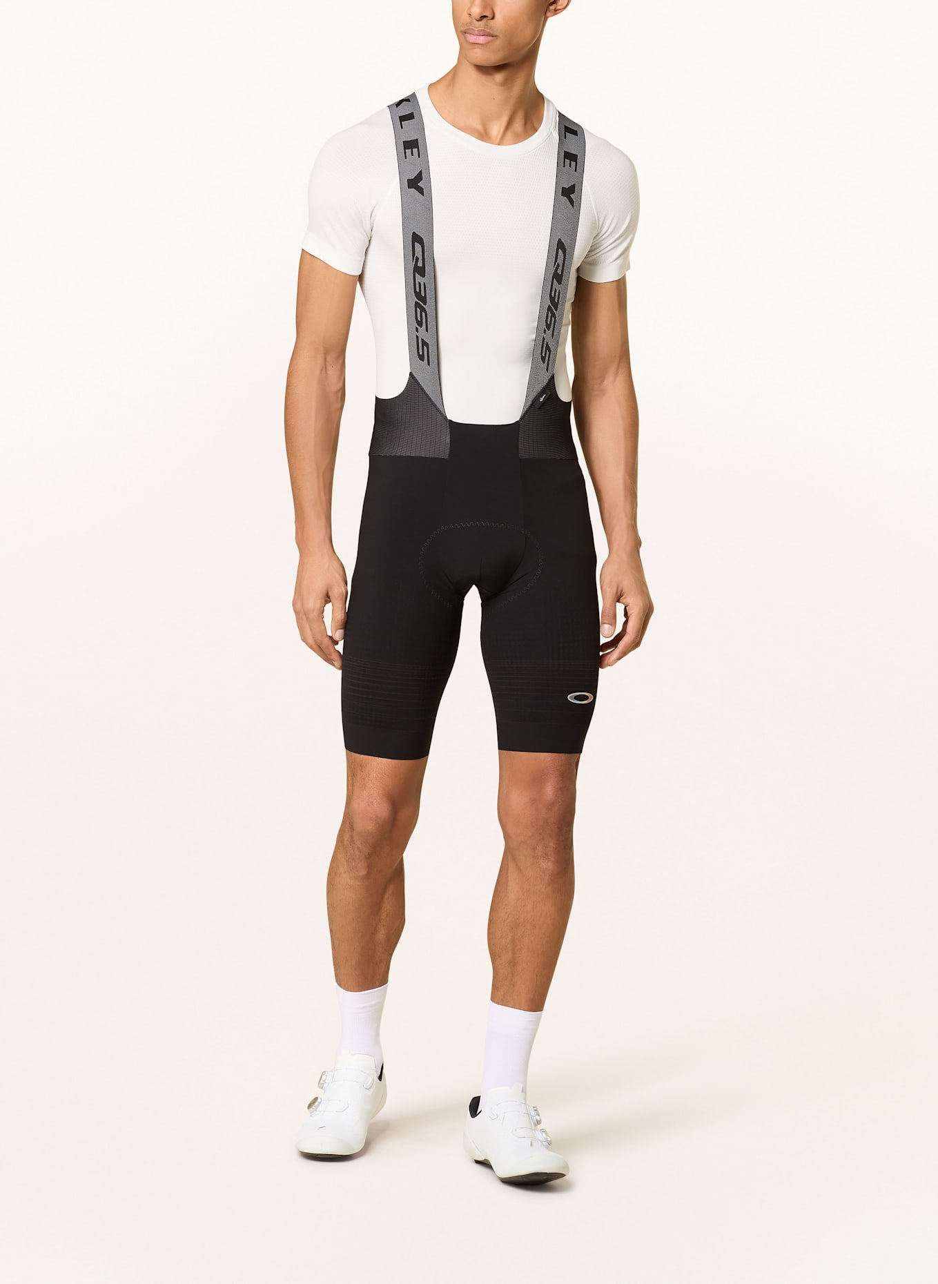 OAKLEY Radhose Q36.5 CLIMA BIBSHORT mit Trägern und gepolstertem Einsatz: SCHWARZ