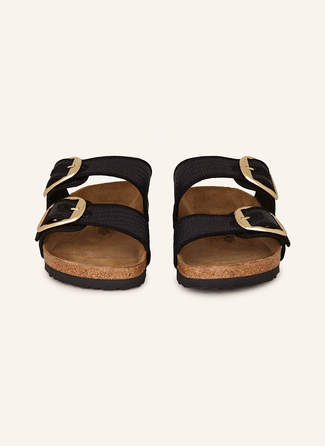 BIRKENSTOCK Pantoletten ARIZONA BIG BUCKLE RAFFIA: SCHWARZ