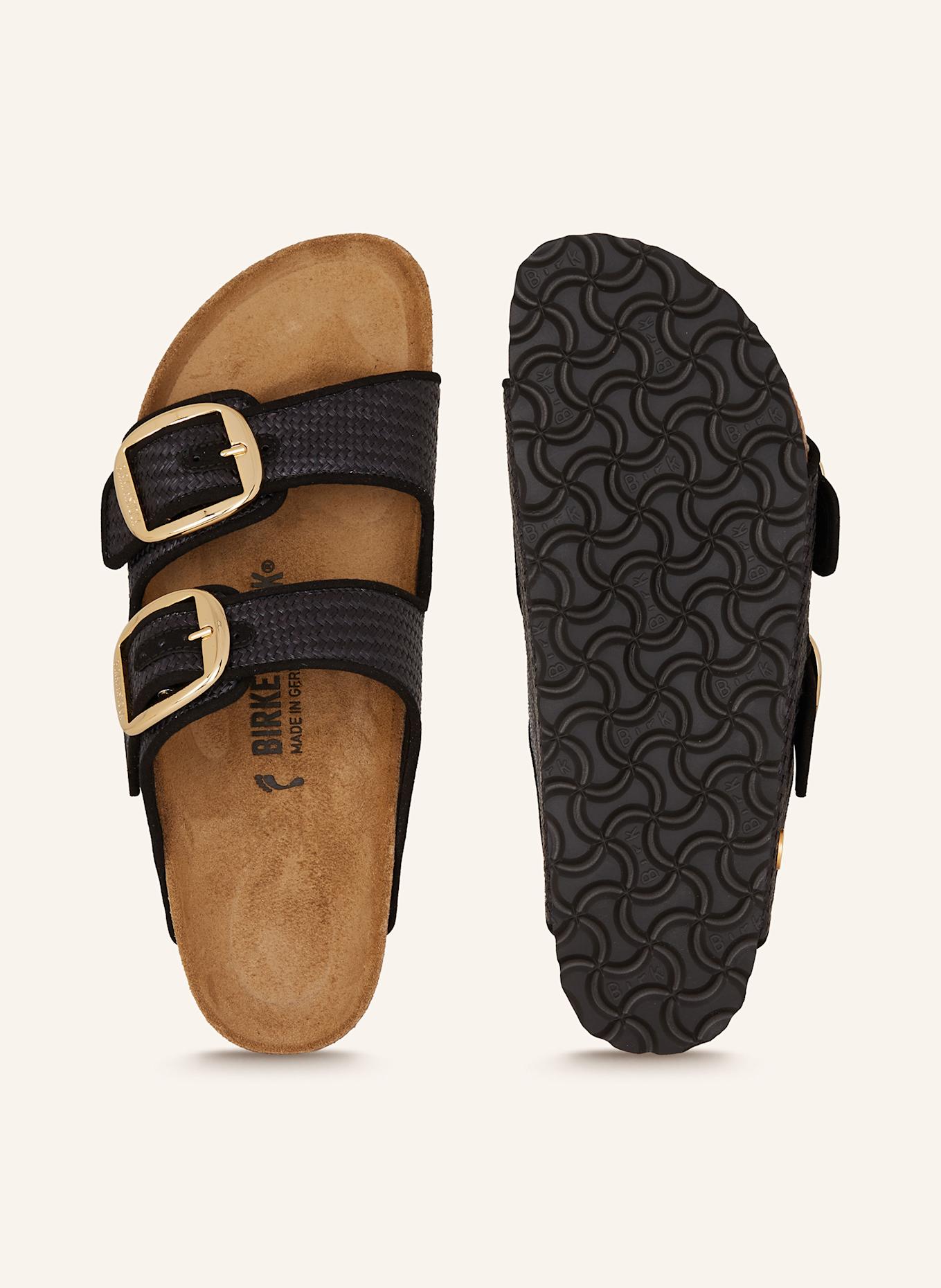 BIRKENSTOCK Pantoletten ARIZONA BIG BUCKLE RAFFIA: SCHWARZ