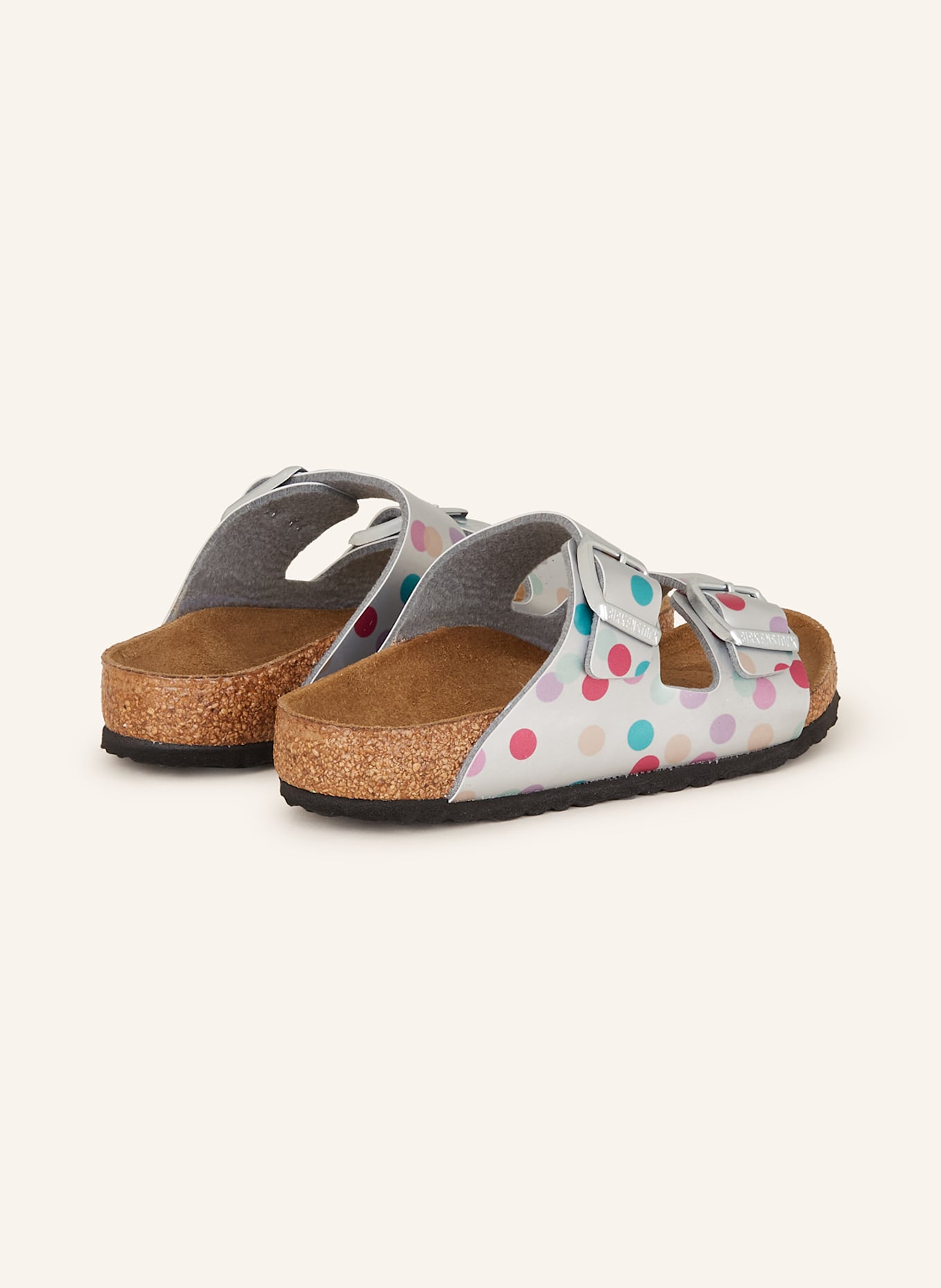 BIRKENSTOCK Pantoletten ARIZONA BIRCO-FLOR ELECTRIC METALLIC DOTS: SILBER/ PINK/ GRÜN