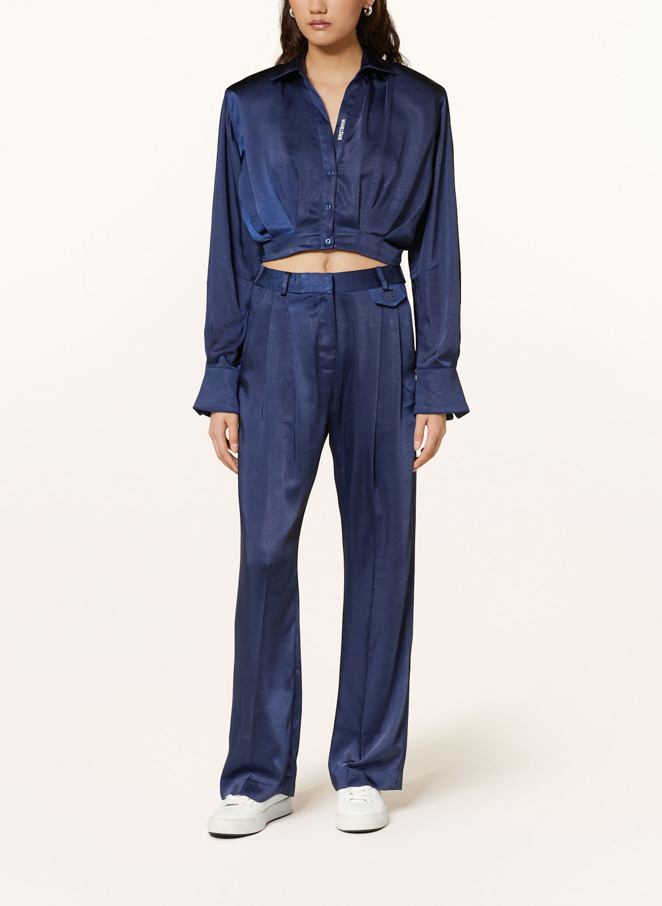 WRSTBHVR Bluzka MARINA z satyny: GRANATOWY