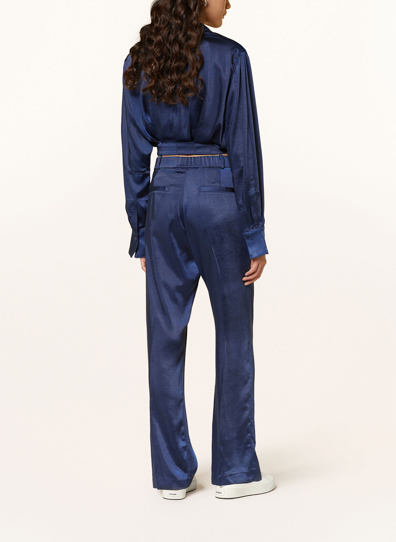 WRSTBHVR Bluzka MARINA z satyny: GRANATOWY