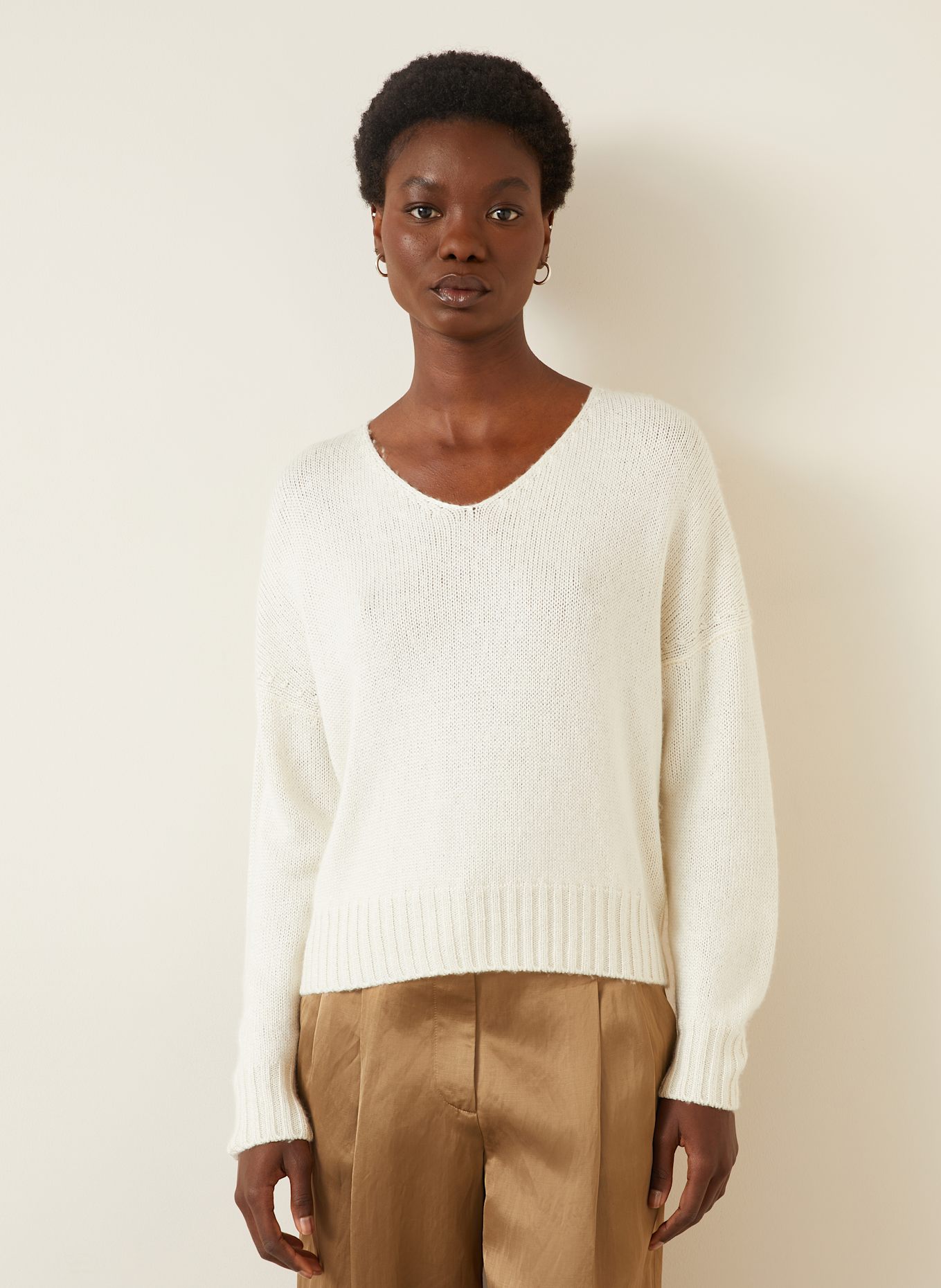 IRIS von ARNIM Sweter z jedwabiu MALVA: ECRU