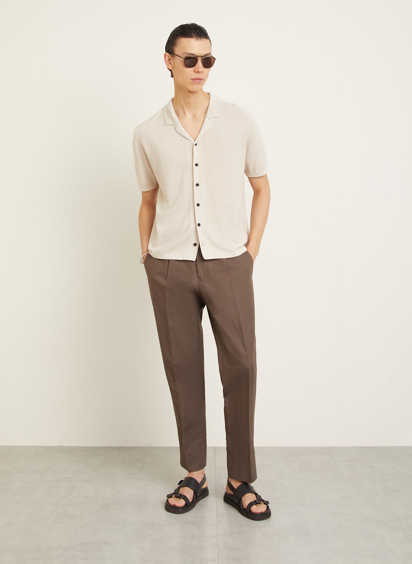 IRIS von ARNIM Strickhemd TORELLO Comfort Fit: BEIGE