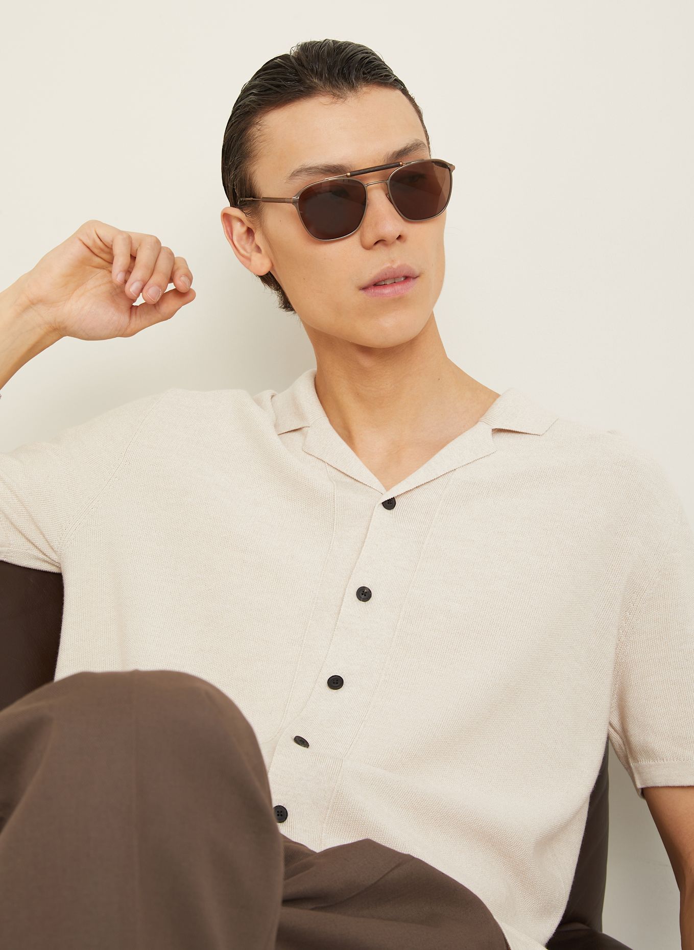 IRIS von ARNIM Strickhemd TORELLO Comfort Fit: BEIGE