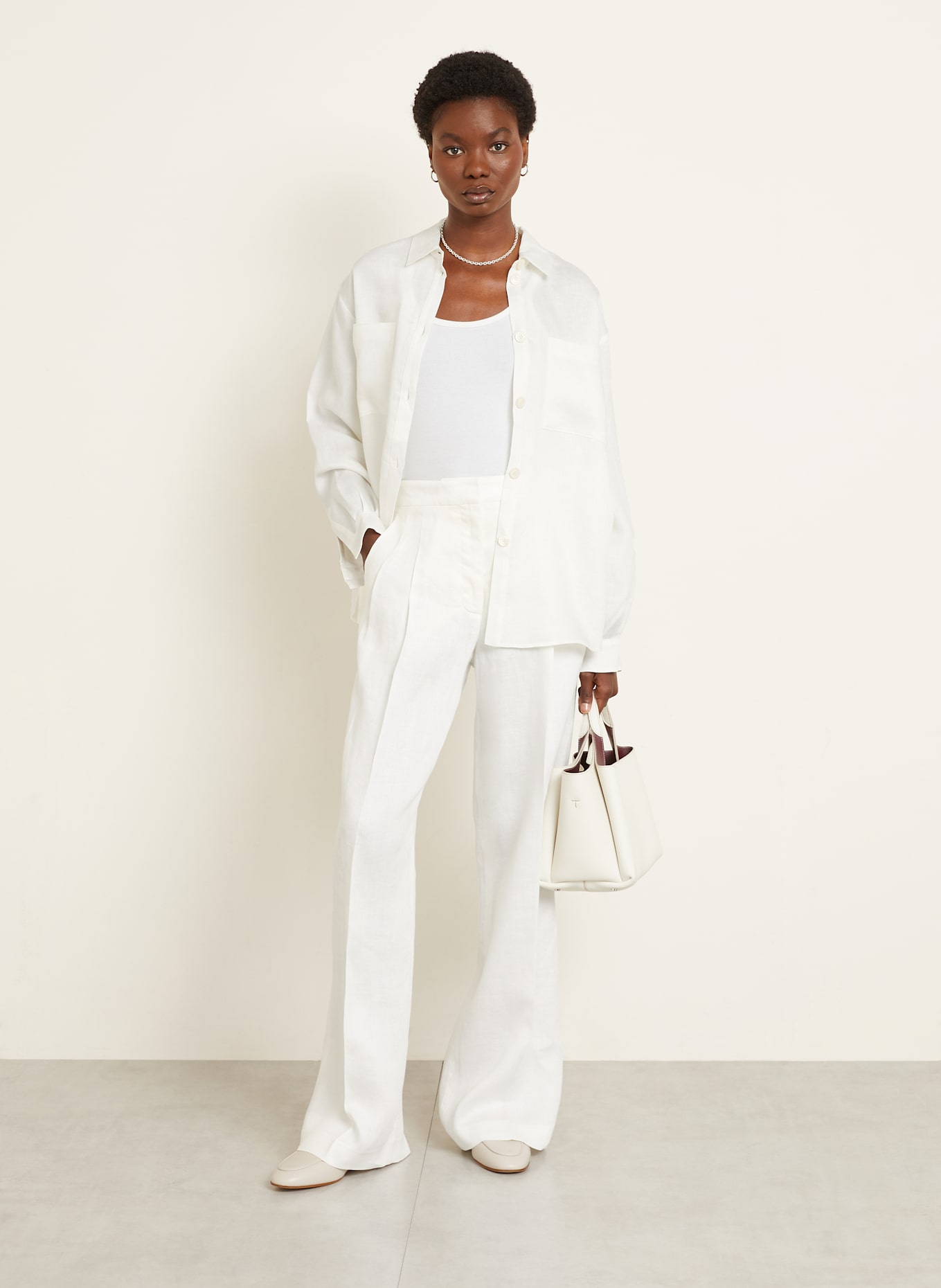 IRIS von ARNIM Chemisier LEANE en lin: BLANC