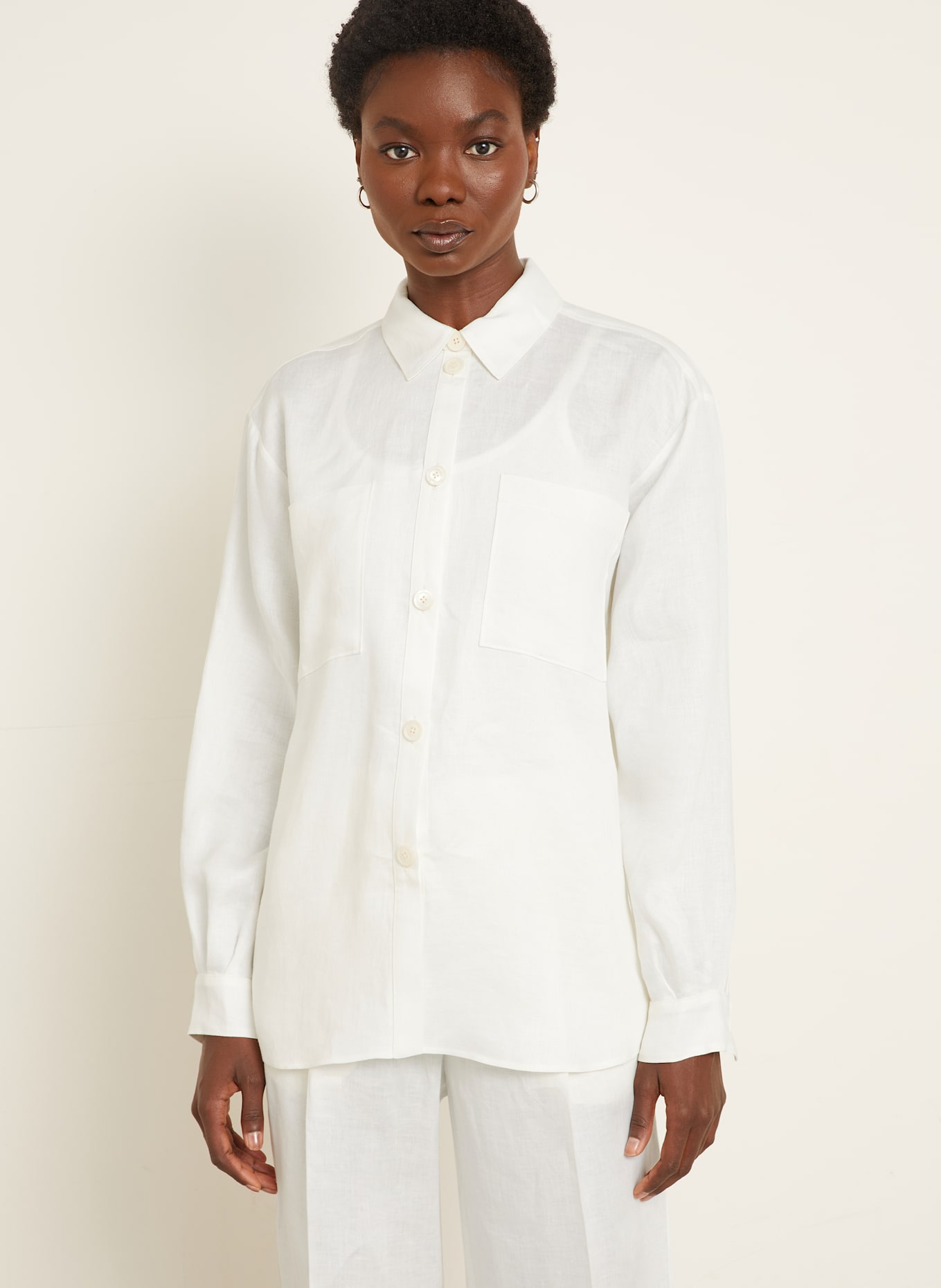 IRIS von ARNIM Chemisier LEANE en lin: BLANC