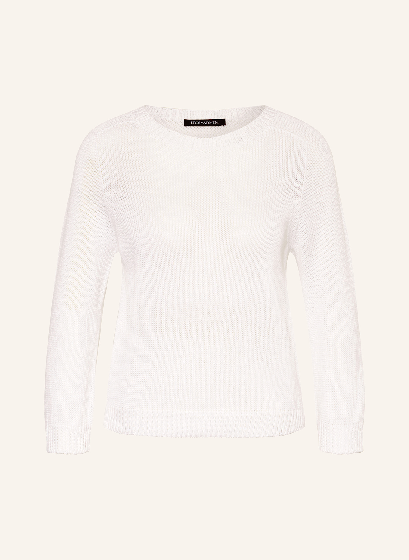 IRIS von ARNIM Pull en lin PEPPI à manches 3/4: BLANC