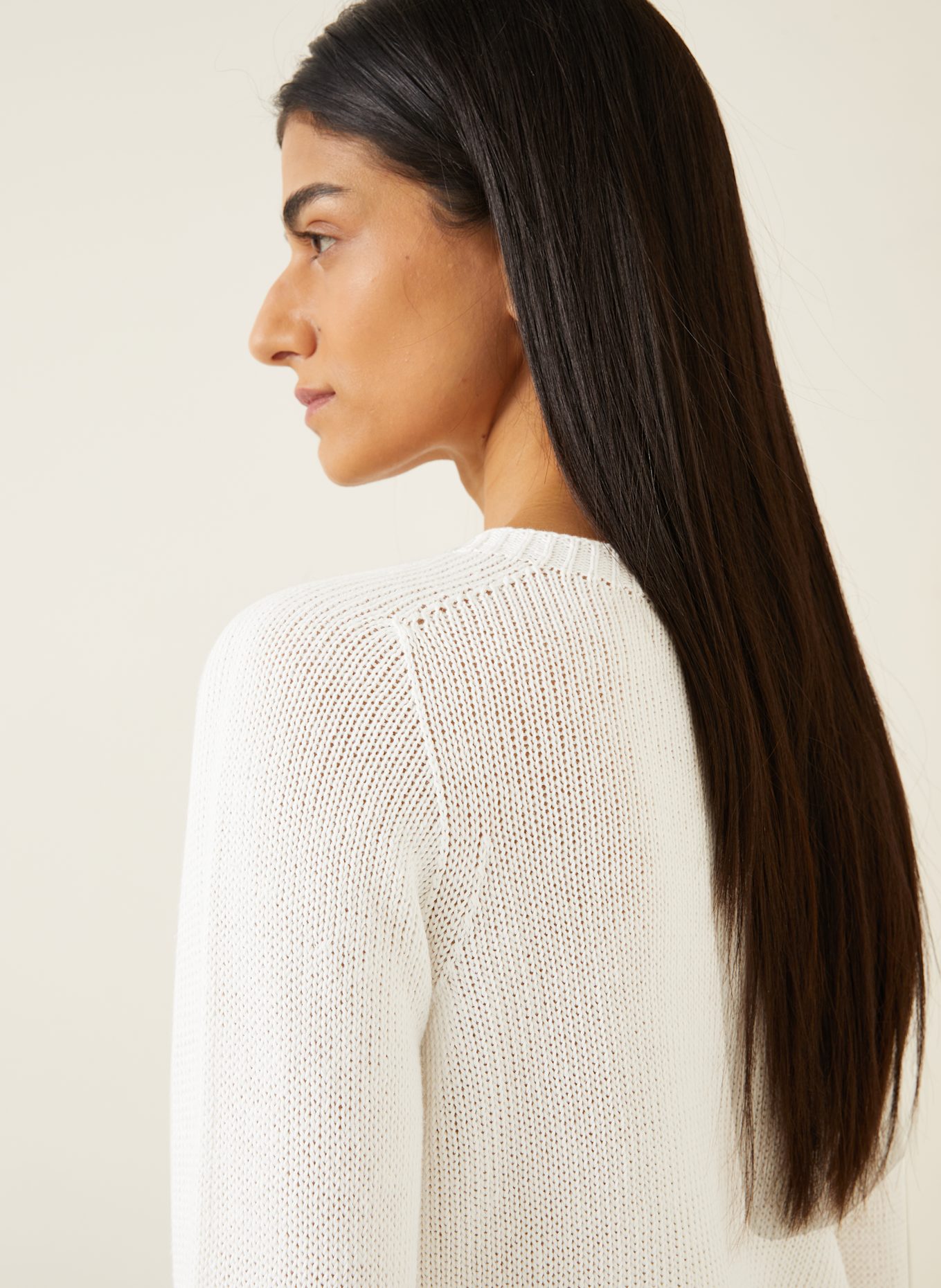 IRIS von ARNIM Pull en lin PEPPI à manches 3/4: BLANC