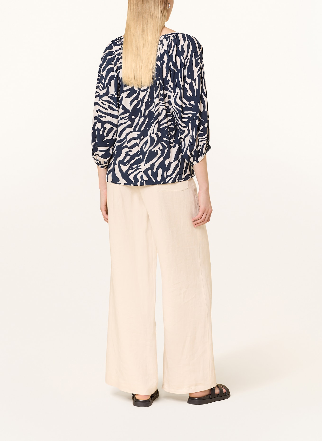 BETTY&CO Bluzka z rękawem 3/4: GRANATOWY / ECRU