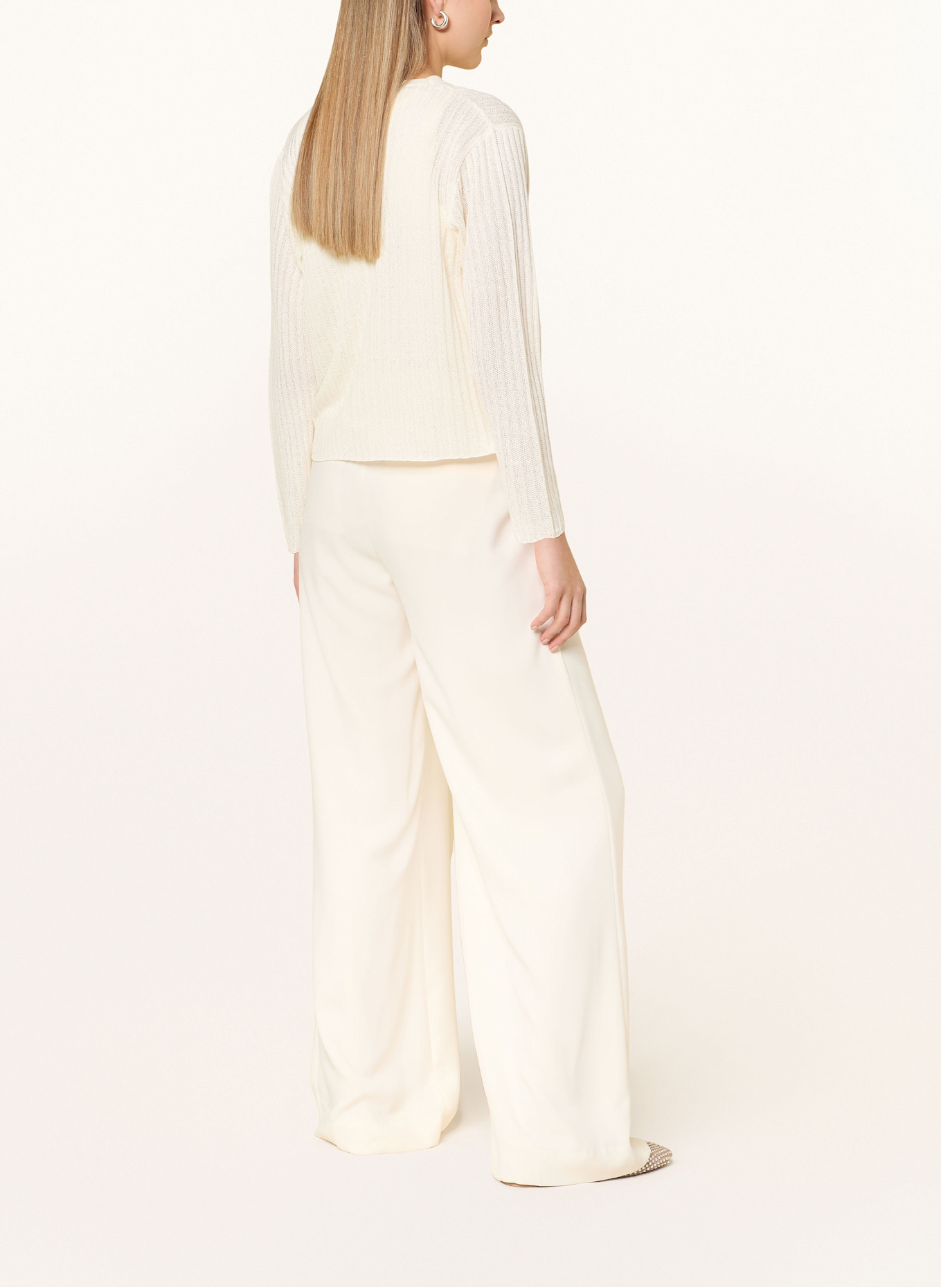 CARTOON Cardigan with 3/4 sleeves and sequins: WHITE