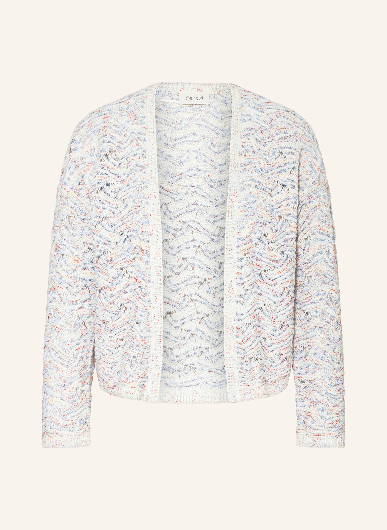 CARTOON Knit cardigan: WHITE / BLUE / RED