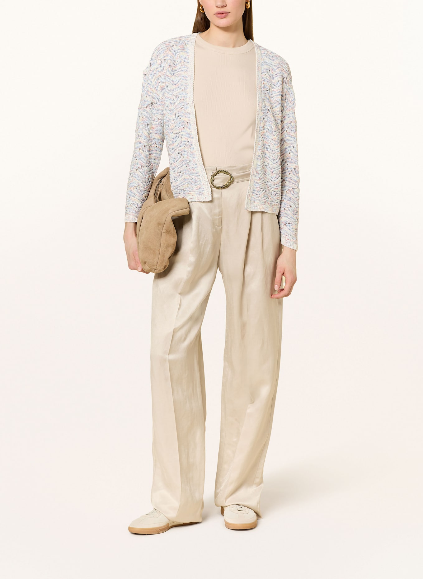 CARTOON Knit cardigan: WHITE / BLUE / RED