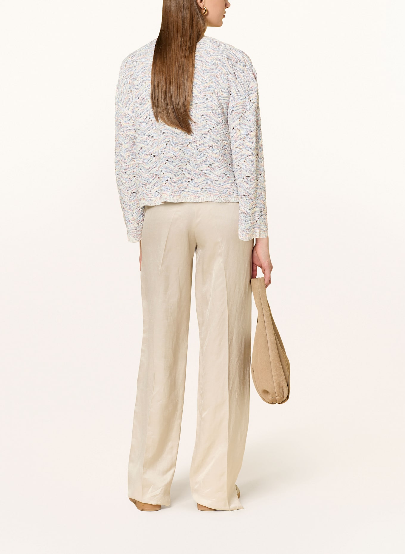 CARTOON Knit cardigan: WHITE / BLUE / RED