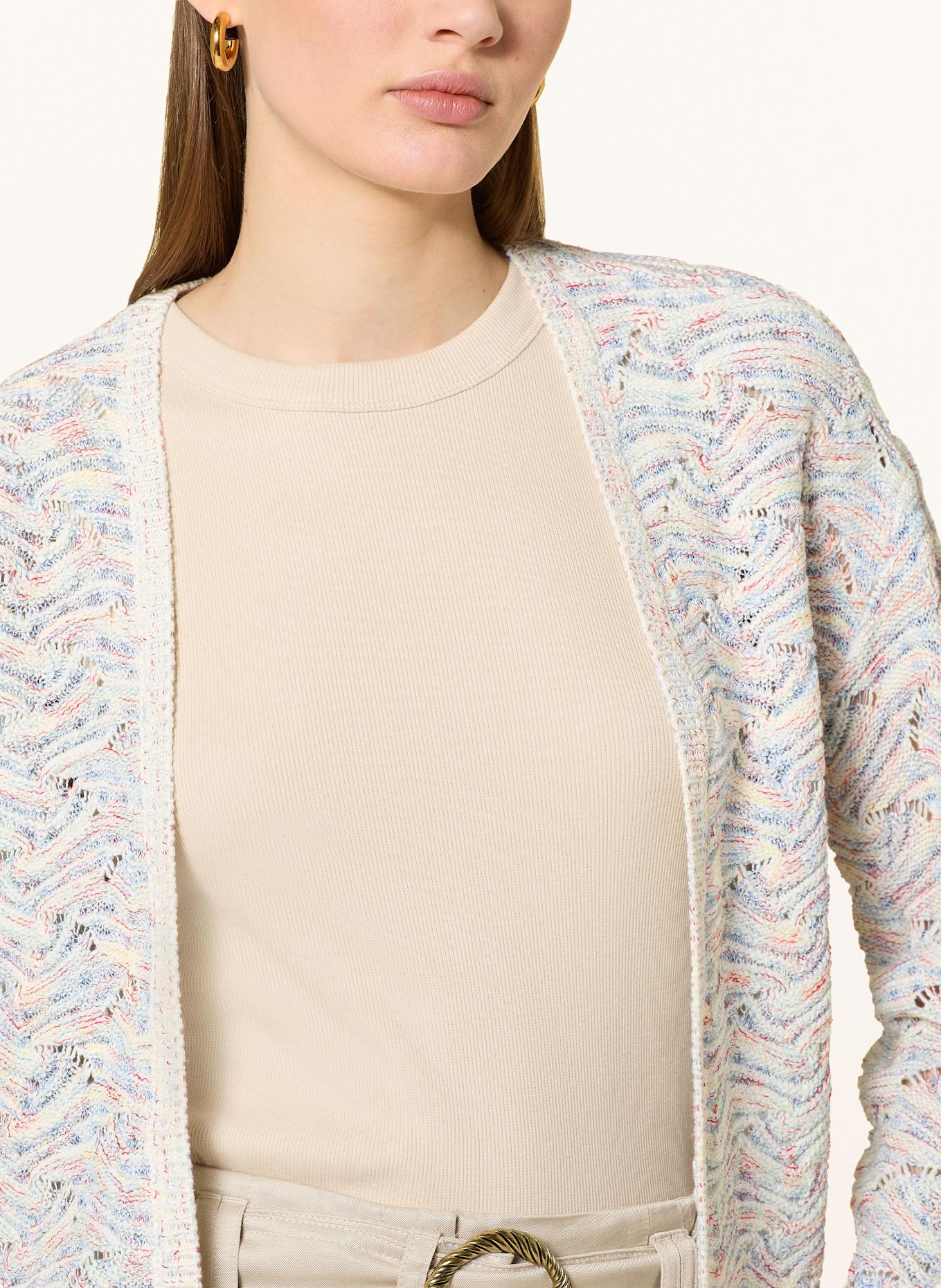 CARTOON Knit cardigan: WHITE / BLUE / RED