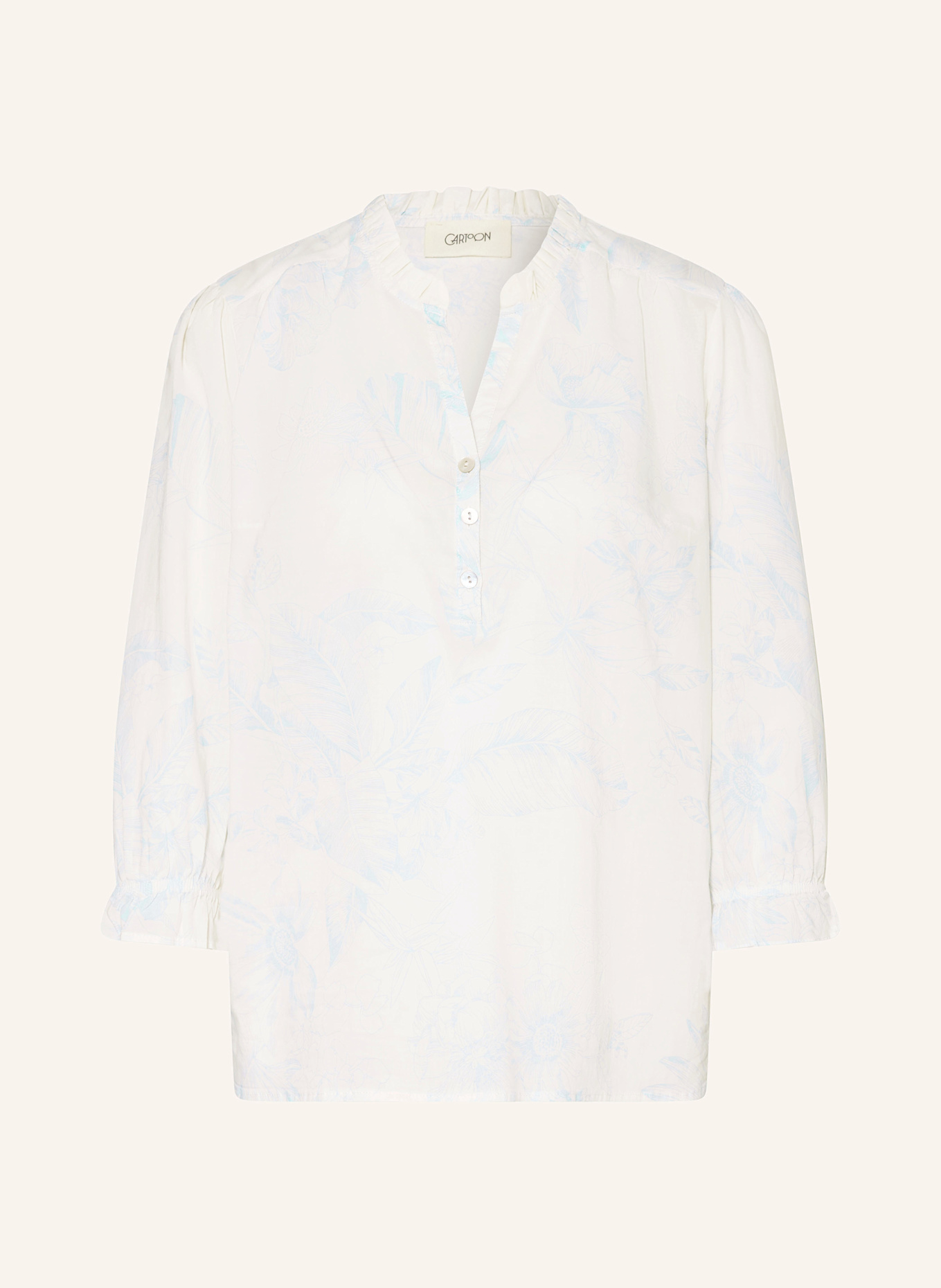 CARTOON Blouse à manches 3/4: ÉCRU/ BLEU CLAIR