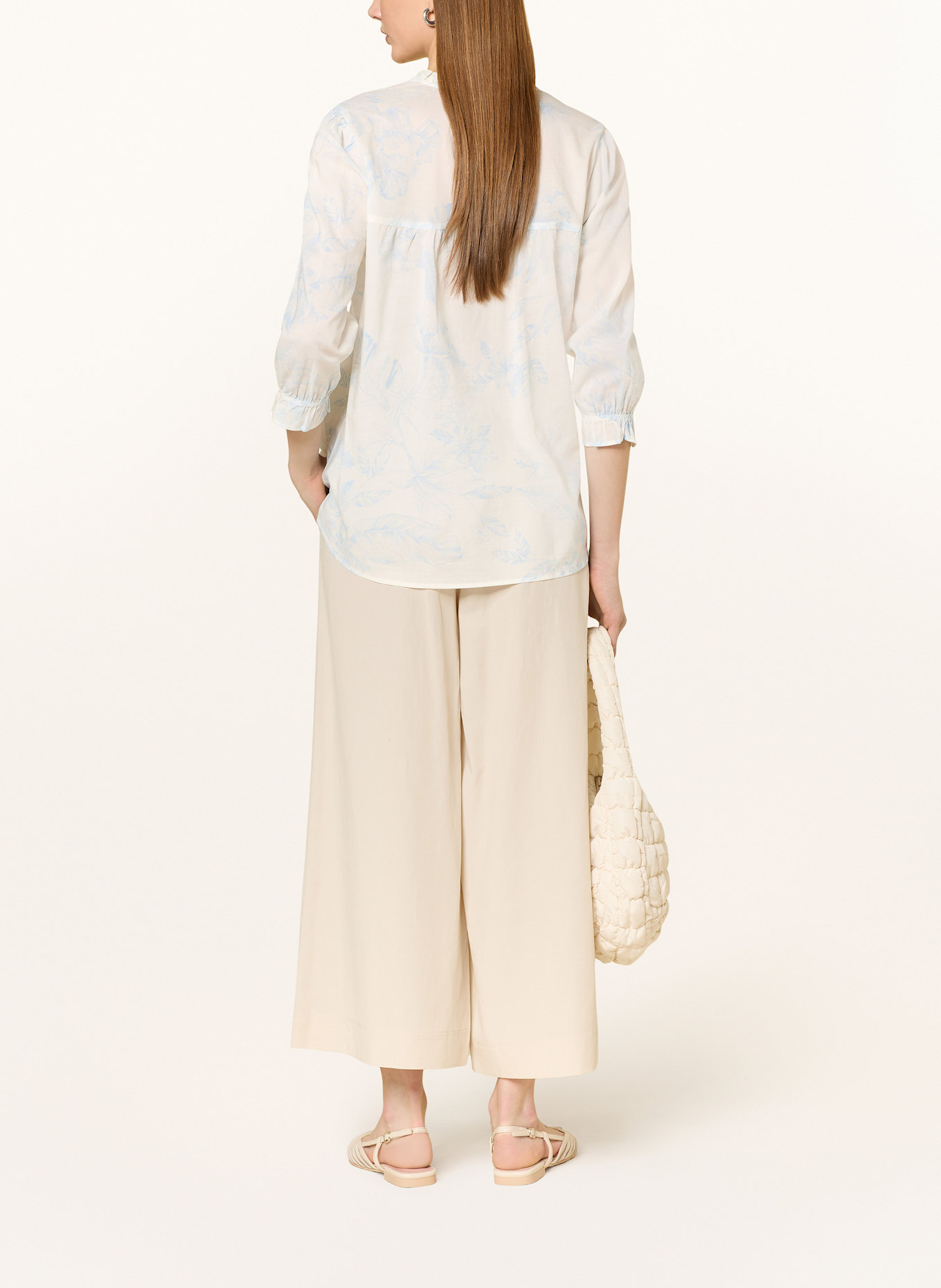 CARTOON Blouse à manches 3/4: ÉCRU/ BLEU CLAIR