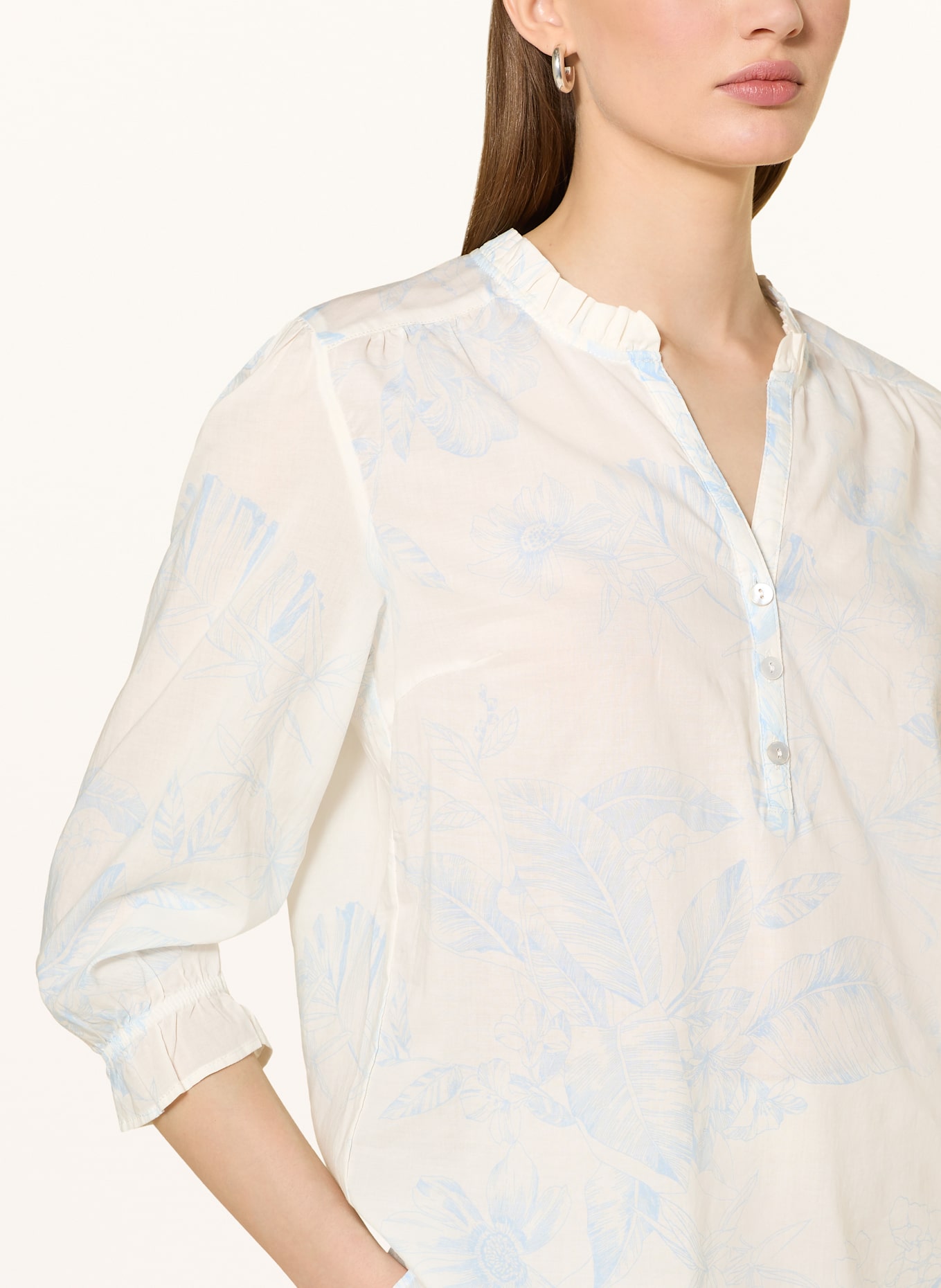 CARTOON Blouse à manches 3/4: ÉCRU/ BLEU CLAIR