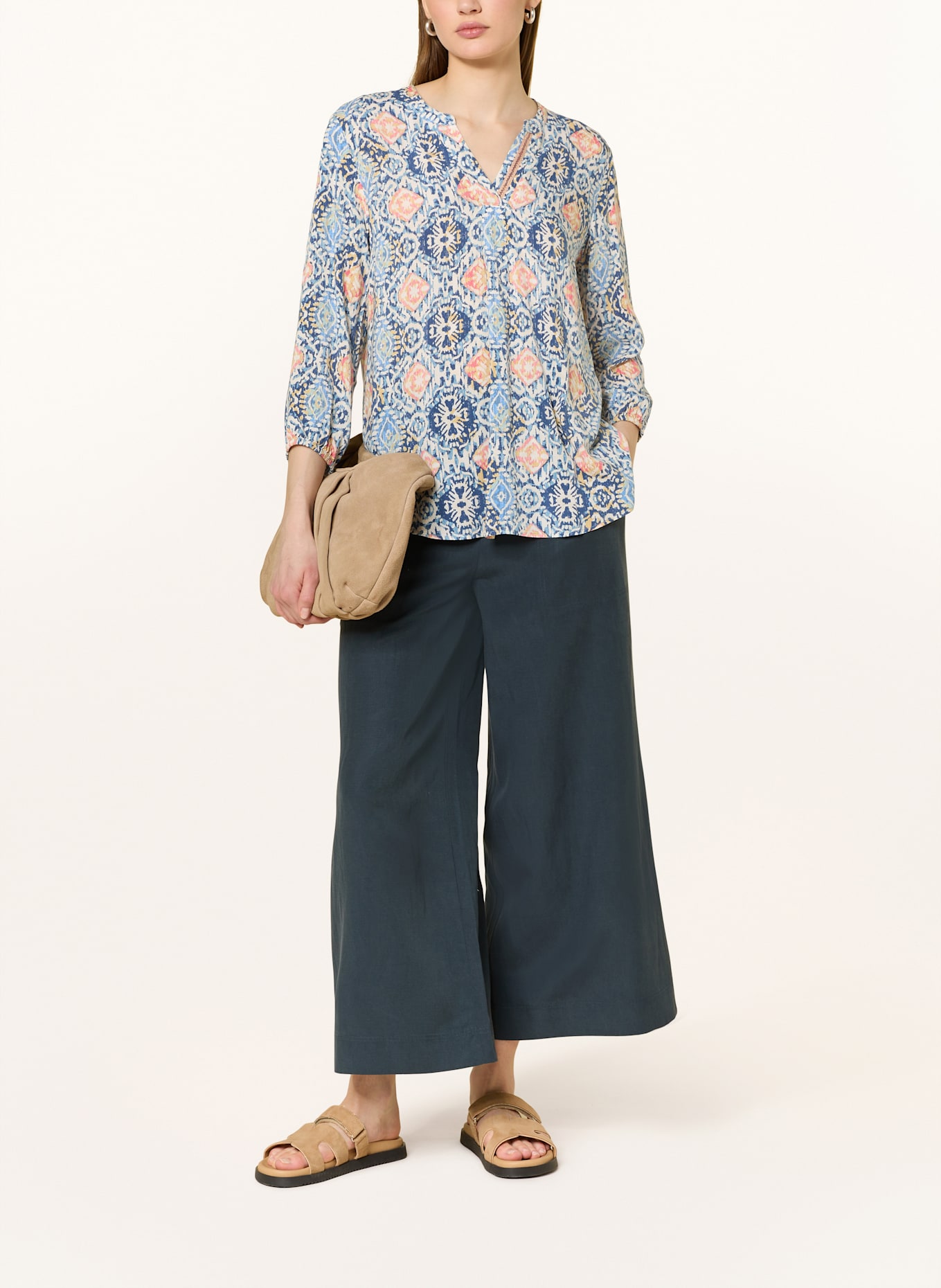 CARTOON Halenka s flitry a 3/4 rukávem: MODRÁ / RŮŽOVÁ / BÍLÁ