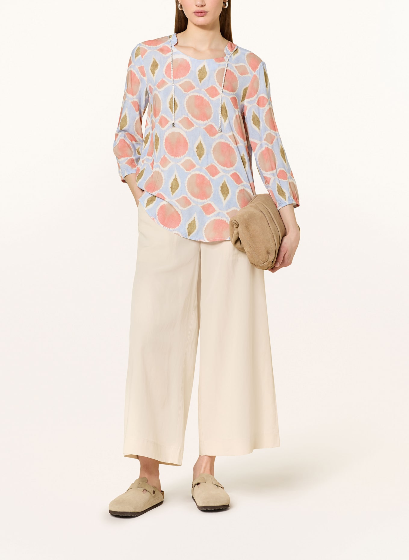 CARTOON Halenka s 3/4 rukávem: ČERNOŠEDÁ / STARORŮŽOVÁ / KHAKI