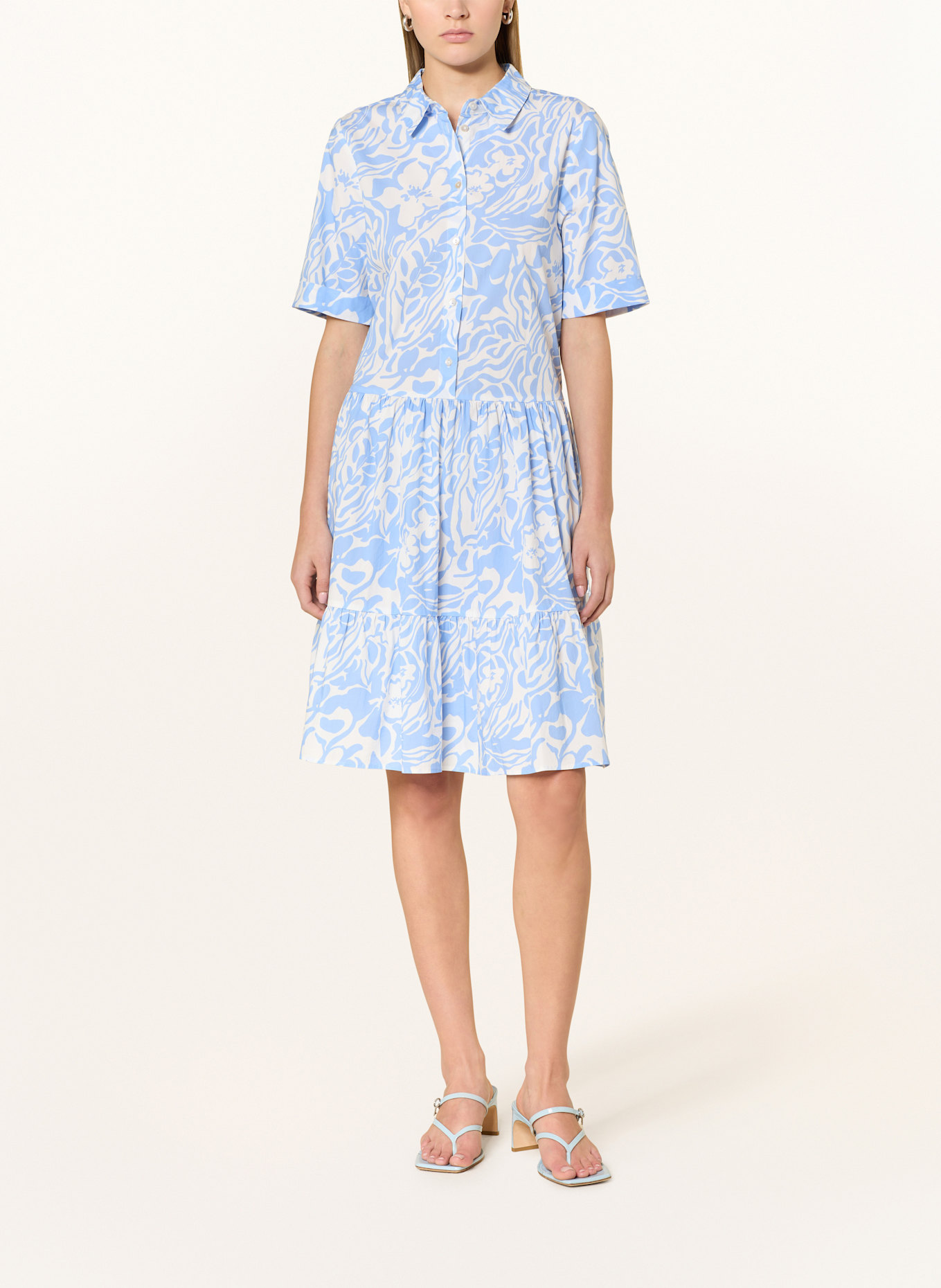 CARTOON Hemdblusenkleid: WEISS / HELLBLAU