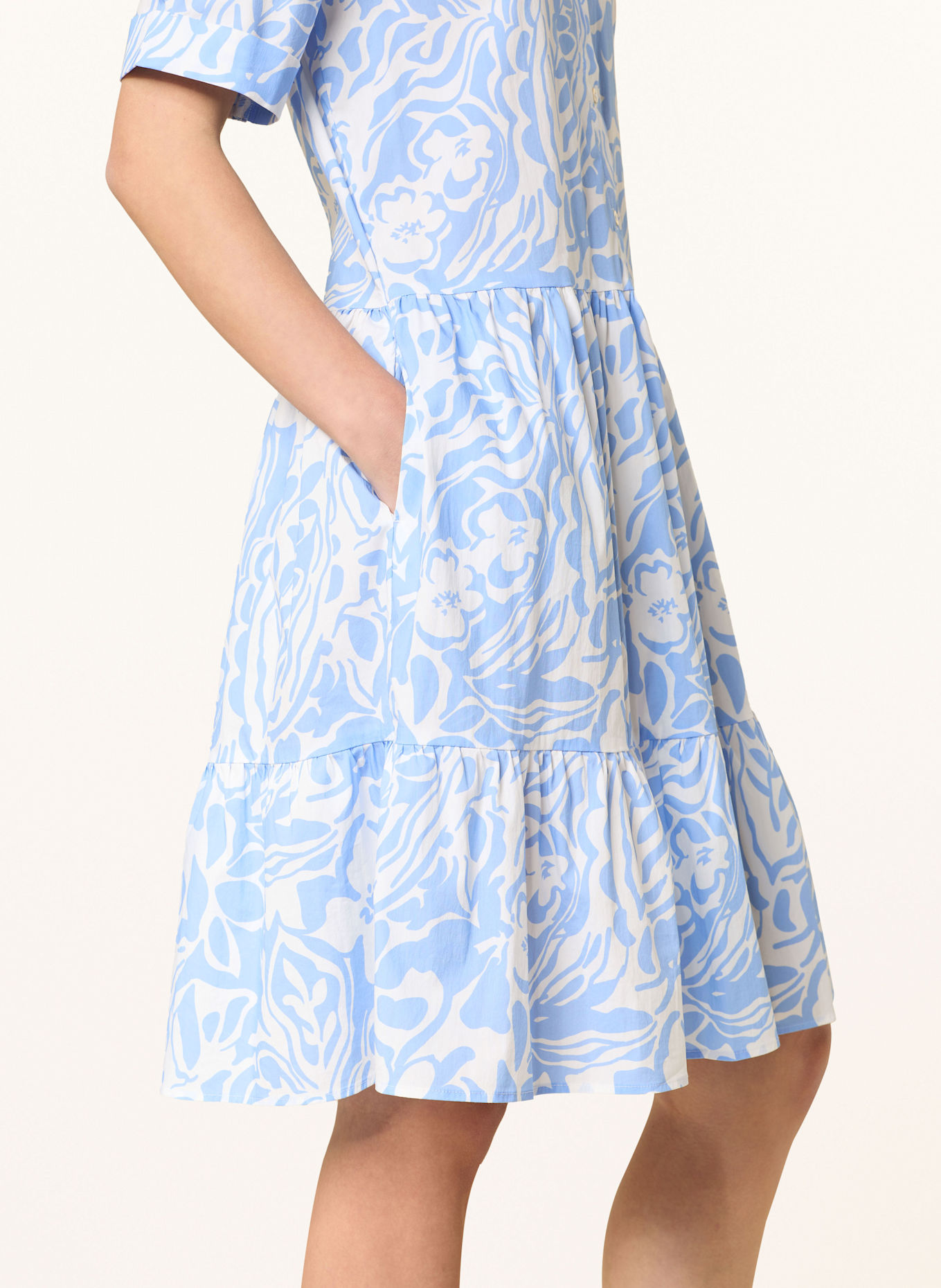 CARTOON Hemdblusenkleid: WEISS / HELLBLAU