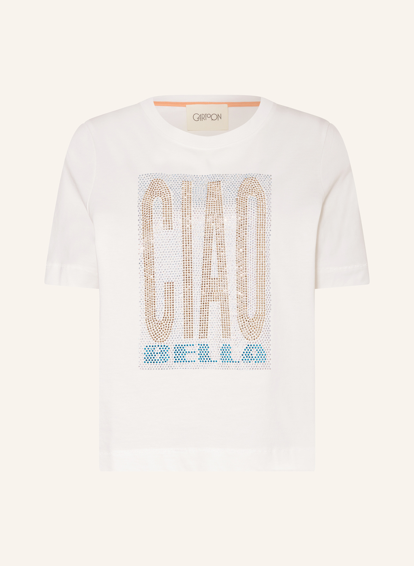 CARTOON Tričko s ozdobnými kamínky: BÍLÁ