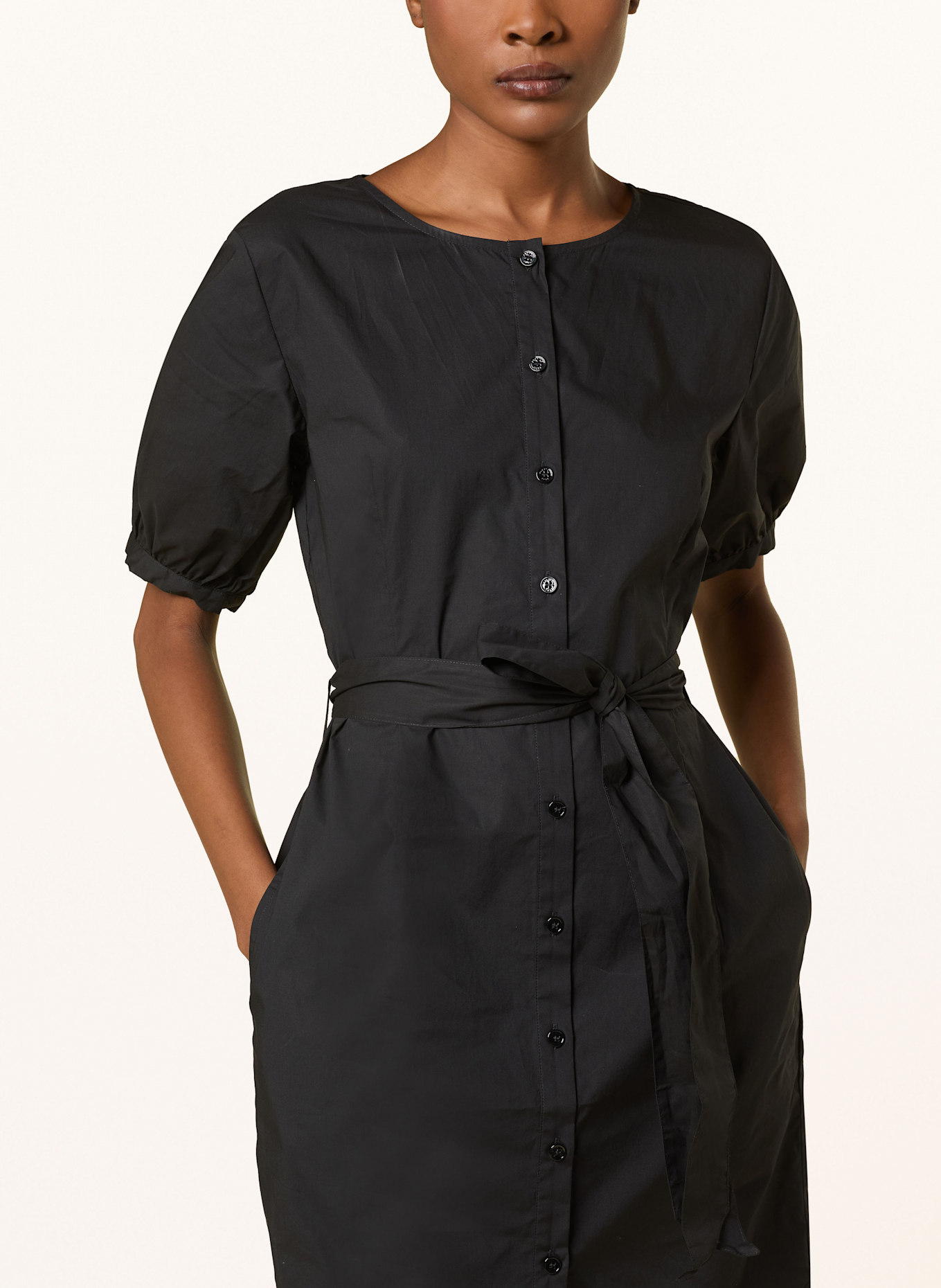 PATRIZIA PEPE Košilové šaty: ČERNÁ