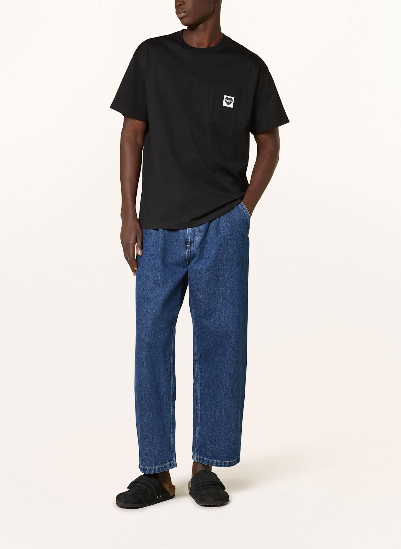 carhartt WIP Tričko S/S POCKET HEART: ČERNÁ