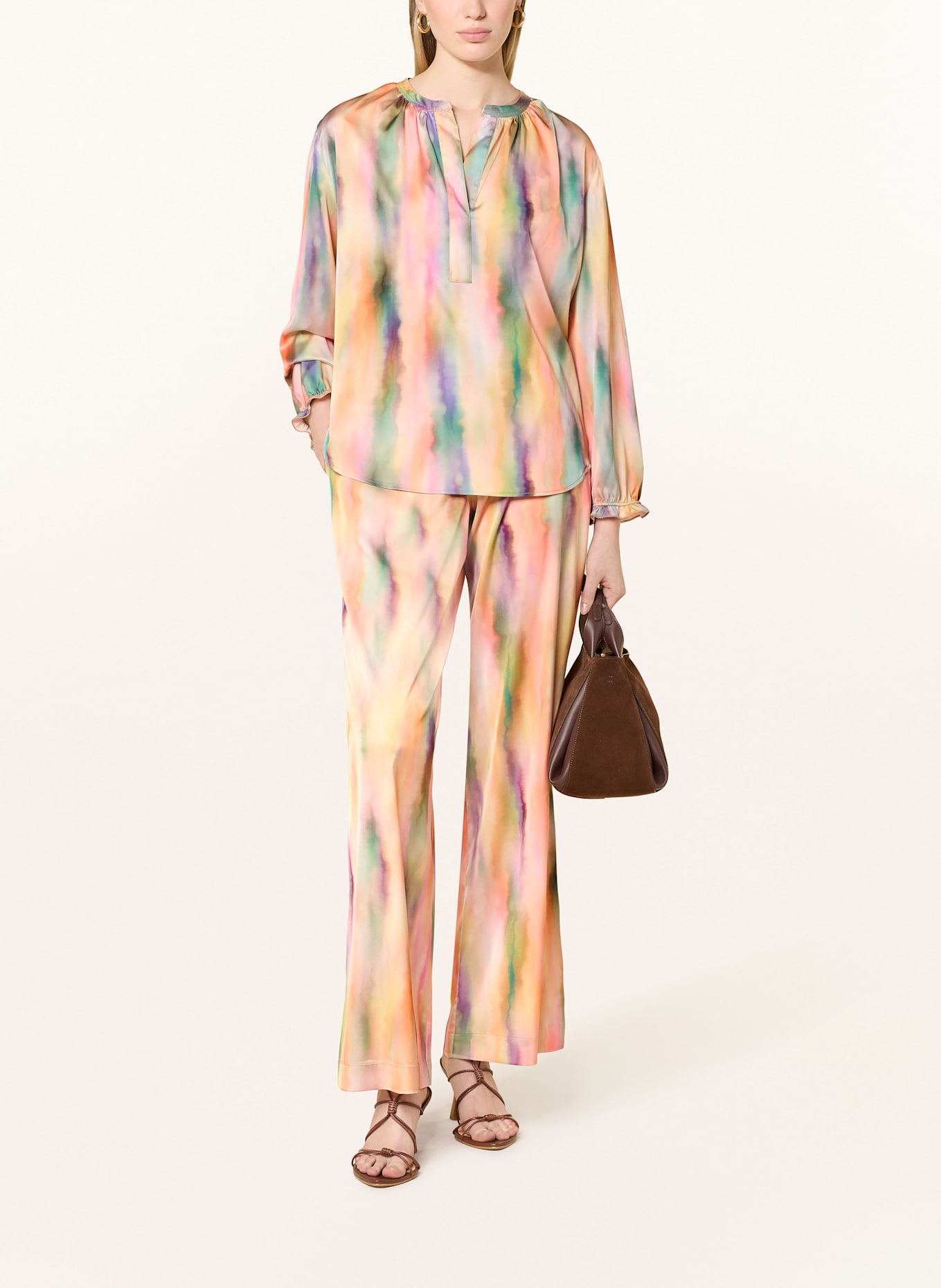 CINQUE Blusenshirt CITERESA aus Satin: ROSA / LILA / GRÜN