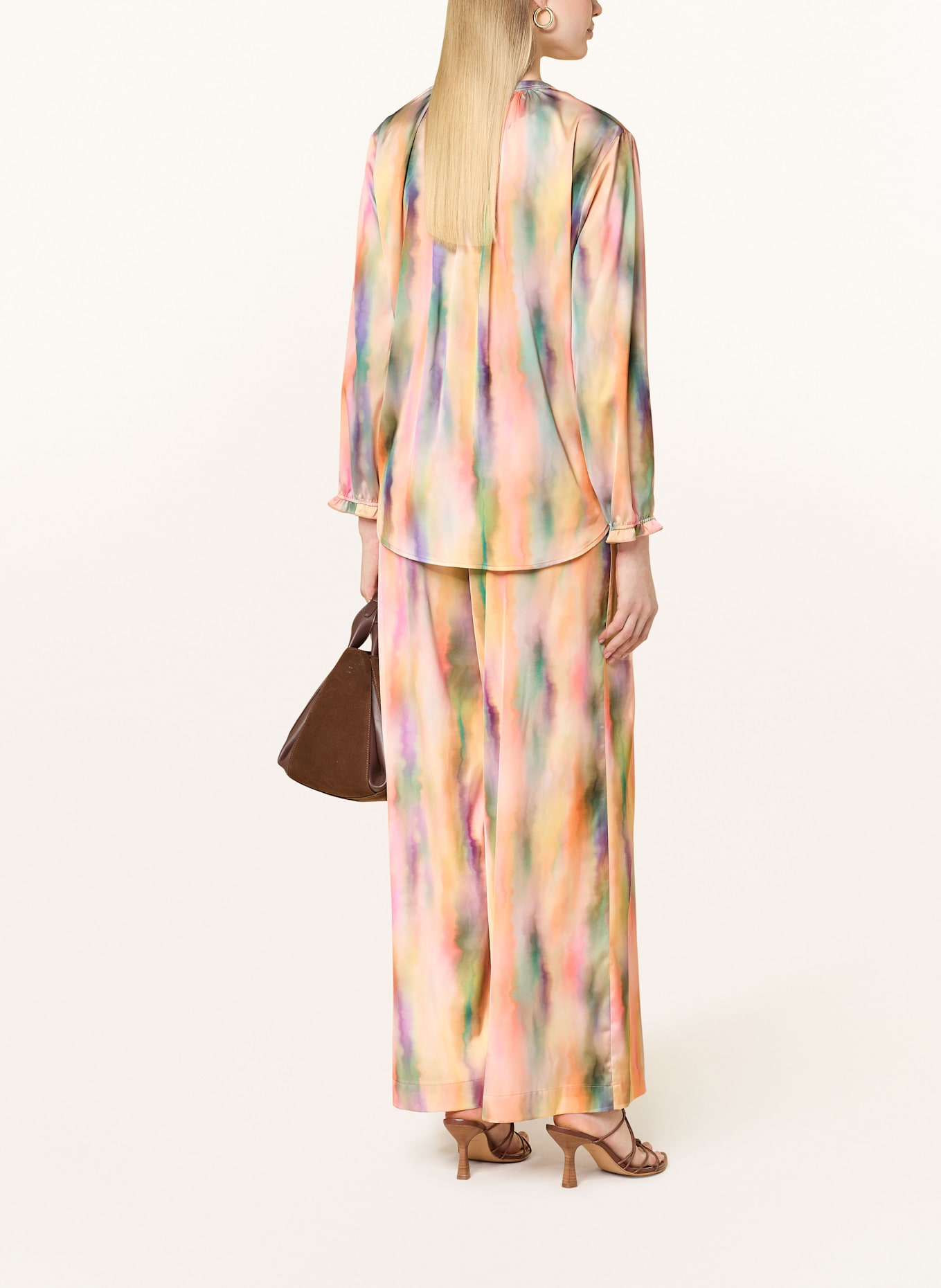 CINQUE Blusenshirt CITERESA aus Satin: ROSA / LILA / GRÜN