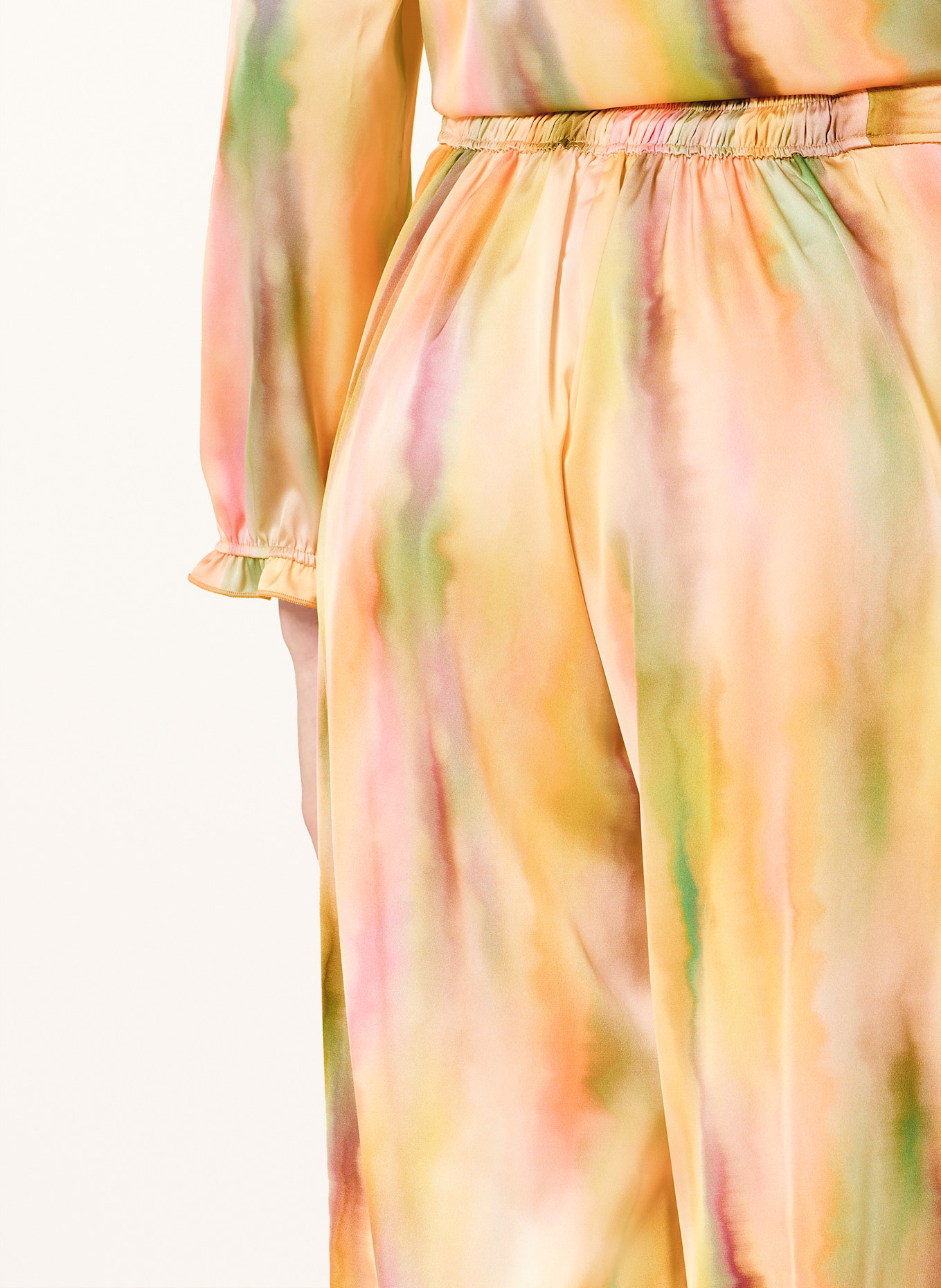 CINQUE Marlenehose CIODA aus Satin: GRÜN/ ROSA/ LILA