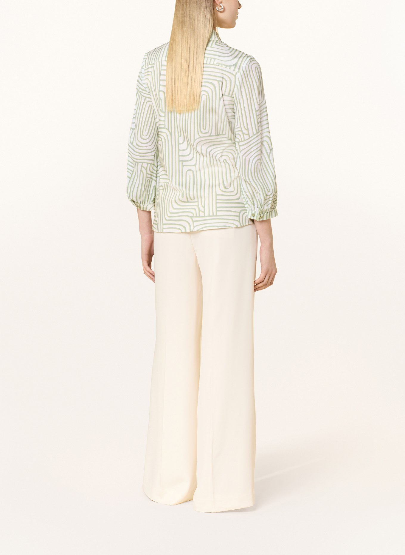 DESOTO Hemdbluse PIA mit 3/4-Arm: HELLGRÜN / MINT / ECRU
