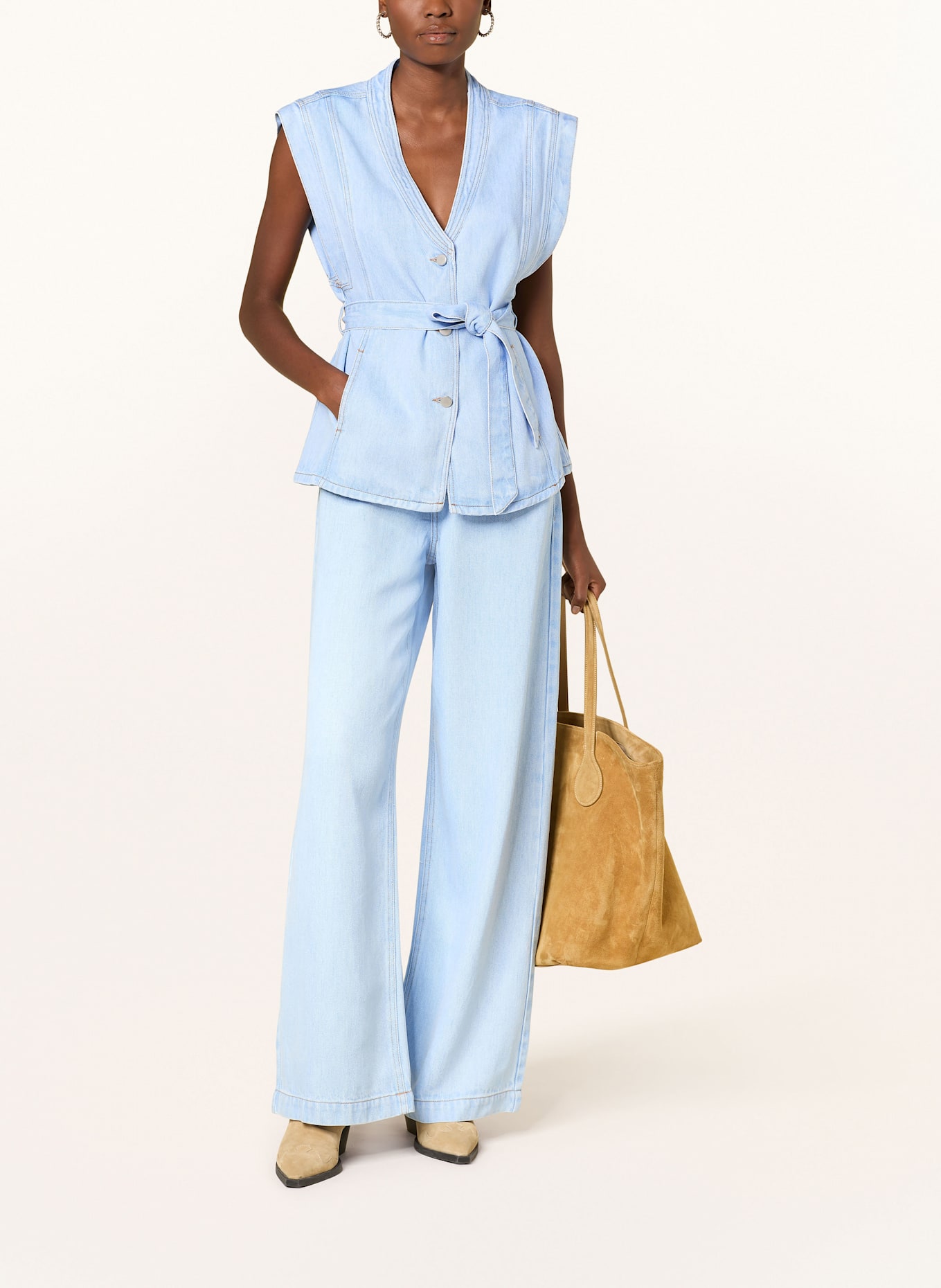 MSCH COPENHAGEN MSCHJOSEPHINE RUE denim vest: LIGHT BLUE